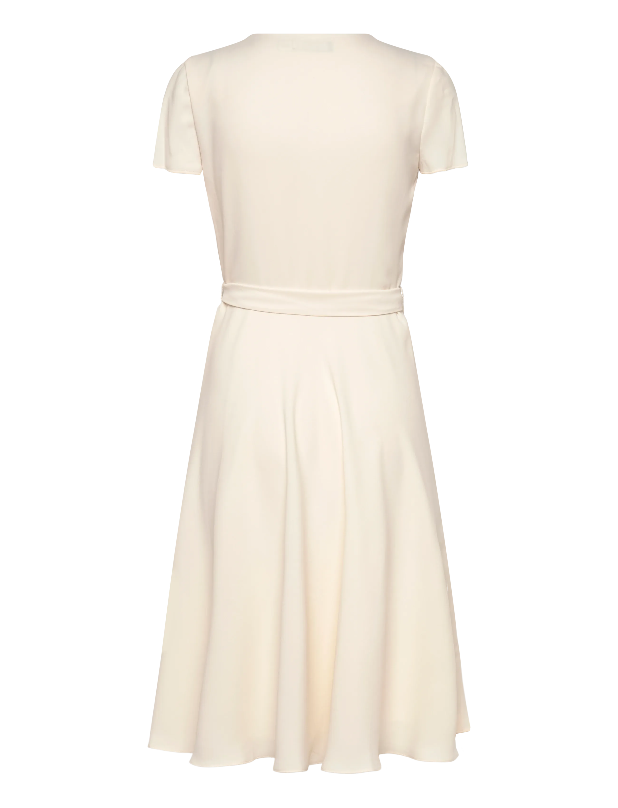 Lauren Ralph Lauren - Belted Georgette Surplice Dress - omlottklänningar - mascarpone cream - 2