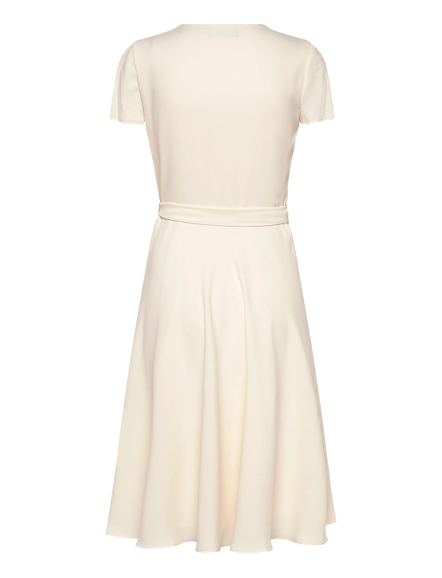 Lauren Ralph Lauren - Belted Georgette Surplice Dress - hõlmikkleidid - mascarpone cream - 2
