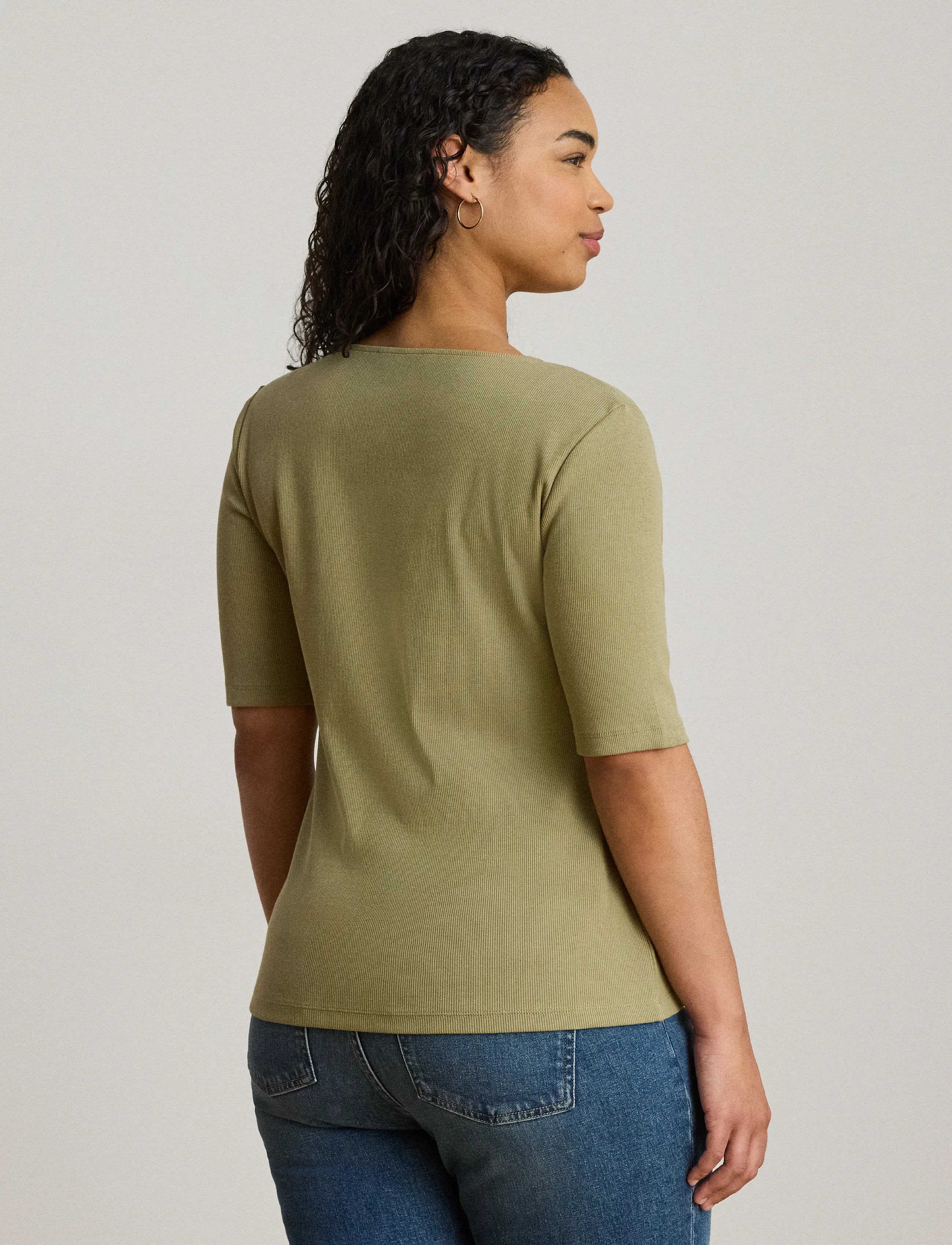Lauren Ralph Lauren Lace-Trim Rib-Knit Cotton-Blend Top toppar dam – bild 8