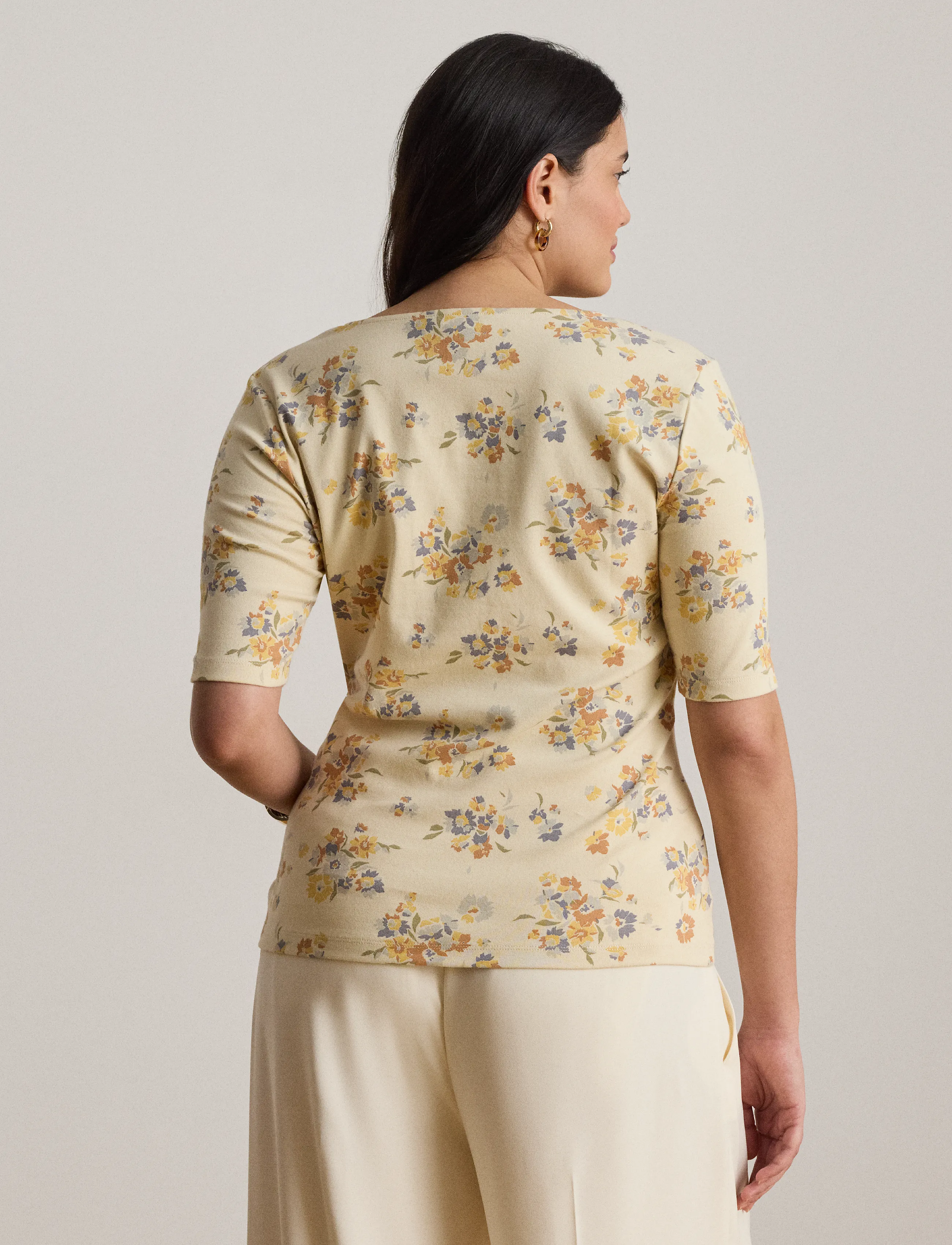 Lauren Ralph Lauren Floral Lace-Trim Rib-Knit Top blusar dam – bild 7
