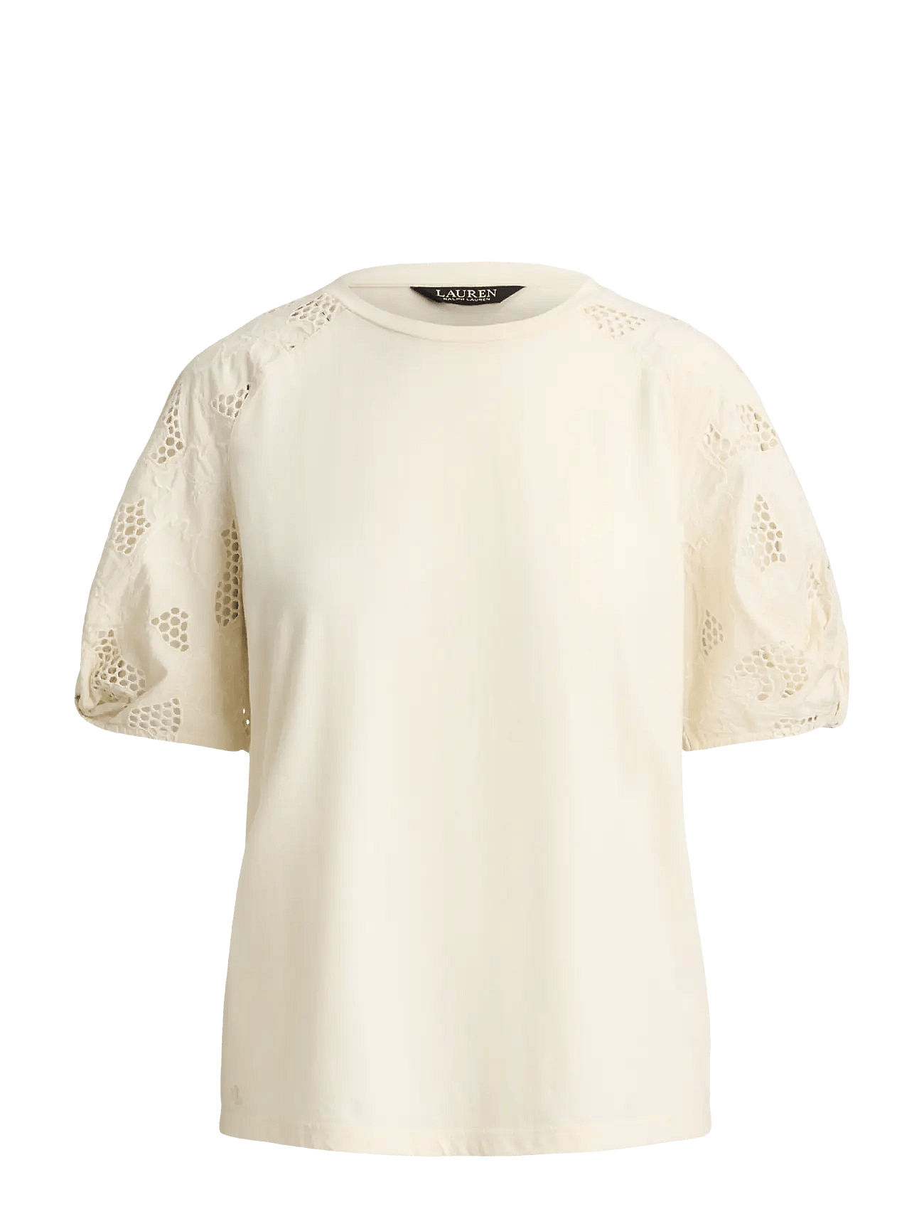 Lauren Ralph Lauren | Eyelet-Bubble-Sleeve Cotton Top | M