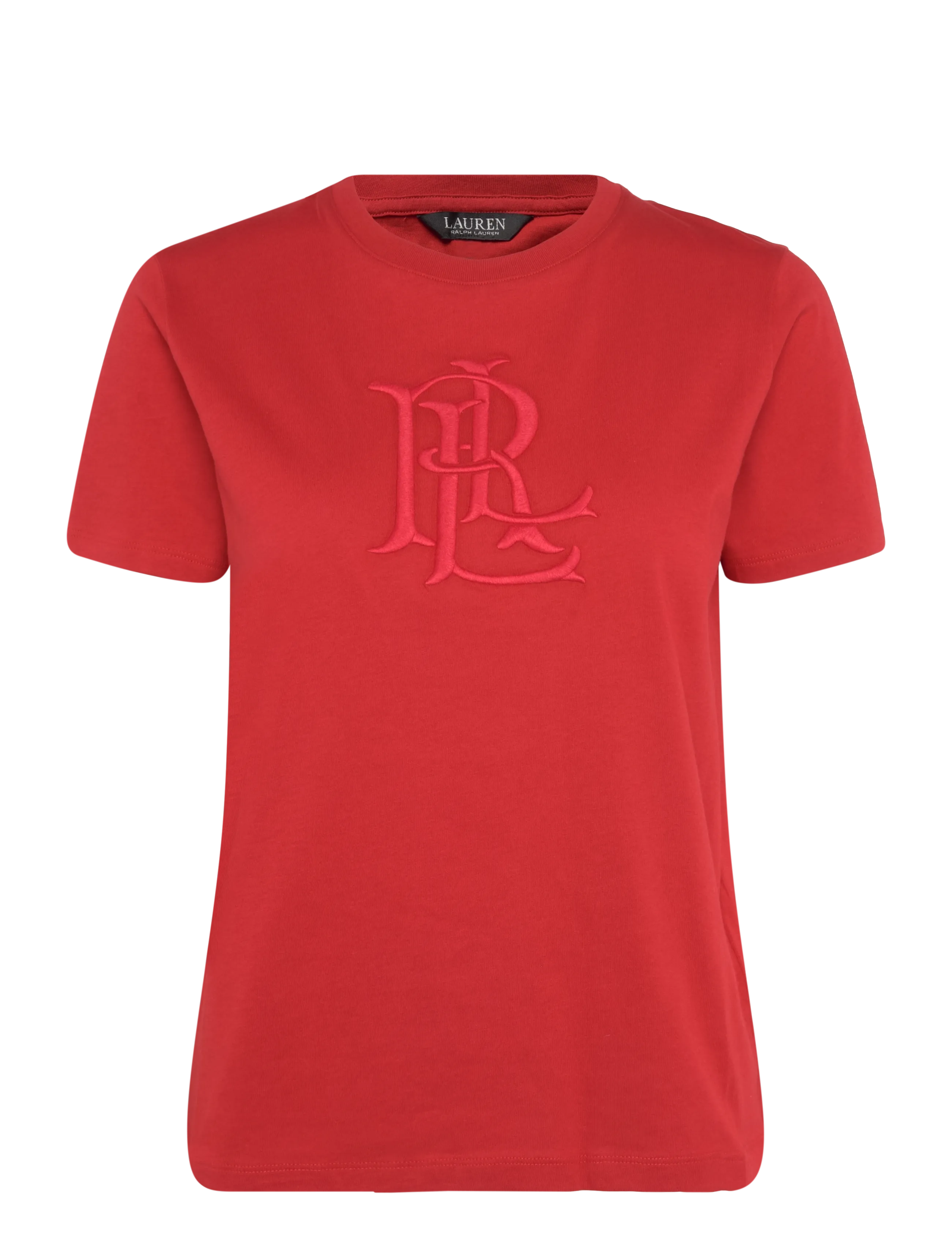 Lauren Ralph Lauren Embroidered-Logo Cotton Jersey Tee - Festival outfit - RALPH RED / red