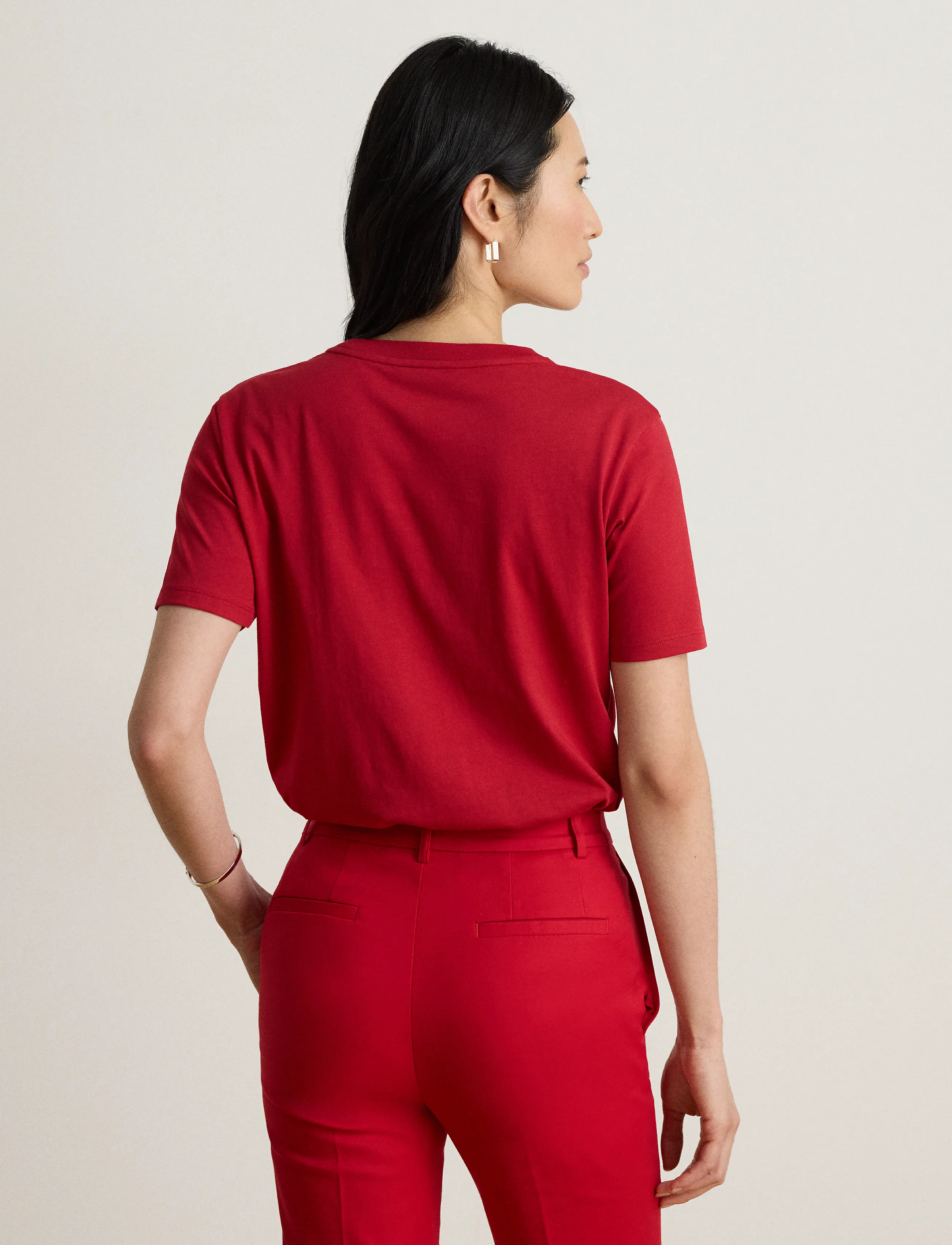 Lauren Ralph Lauren - Embroidered-Logo Cotton Jersey Tee - t-shirts - ralph red - 2