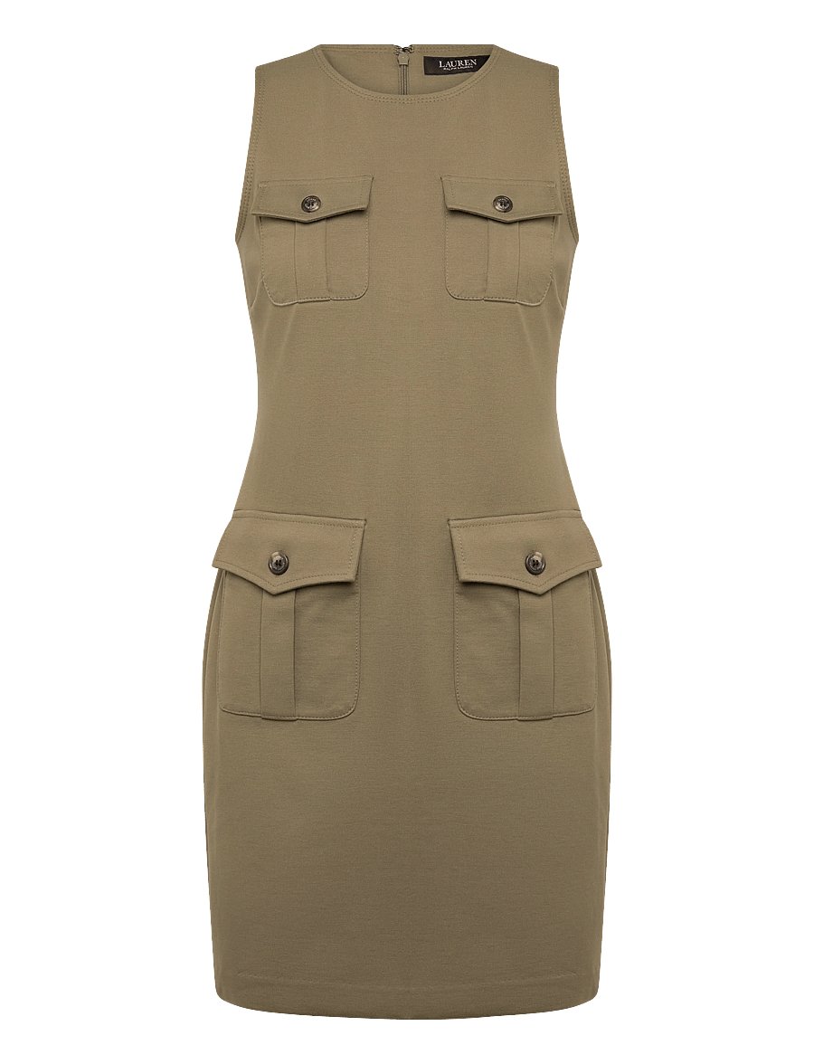 Lauren Ralph Lauren - Ponte Sleeveless Sheath Dress - korte jurken - light agave - 0