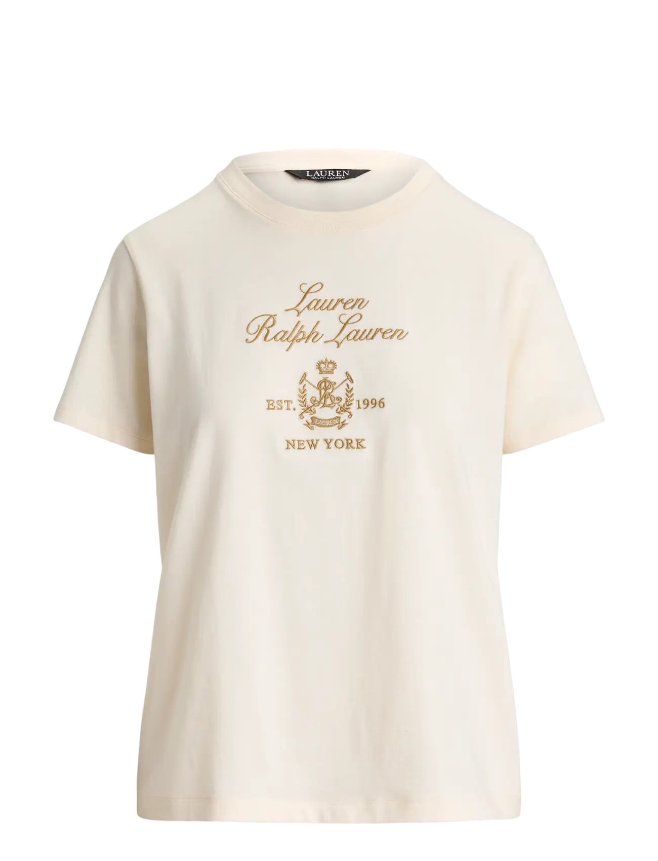Lauren Ralph Lauren Embroidered-Crest Cotton Jersey Tee - Kläder - MASCARPONE CREAM / cream
