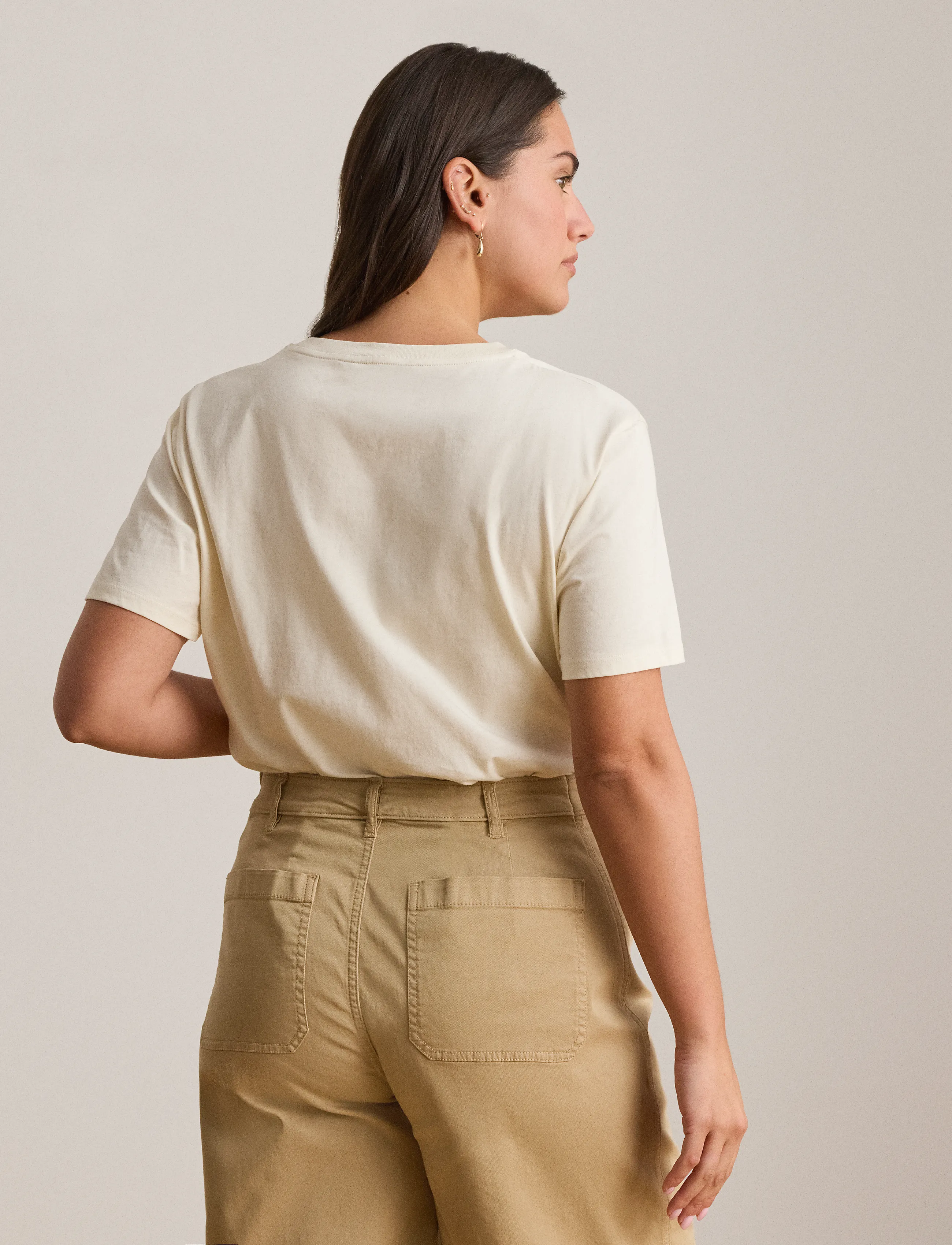 Lauren Ralph Lauren - Embroidered-Crest Cotton Jersey Tee - mascarpone cream - 2
