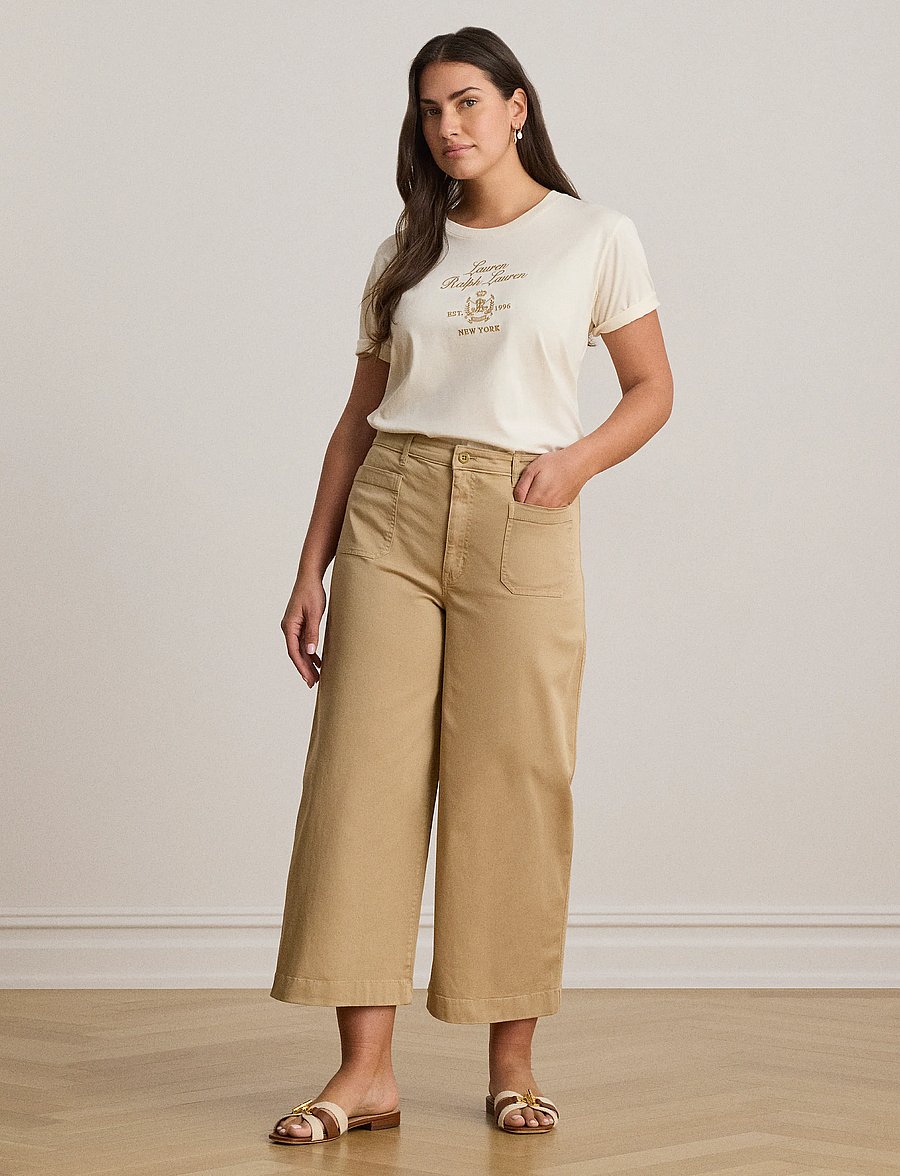 Lauren Ralph Lauren - Embroidered-Crest Cotton Jersey Tee - mascarpone cream - 4