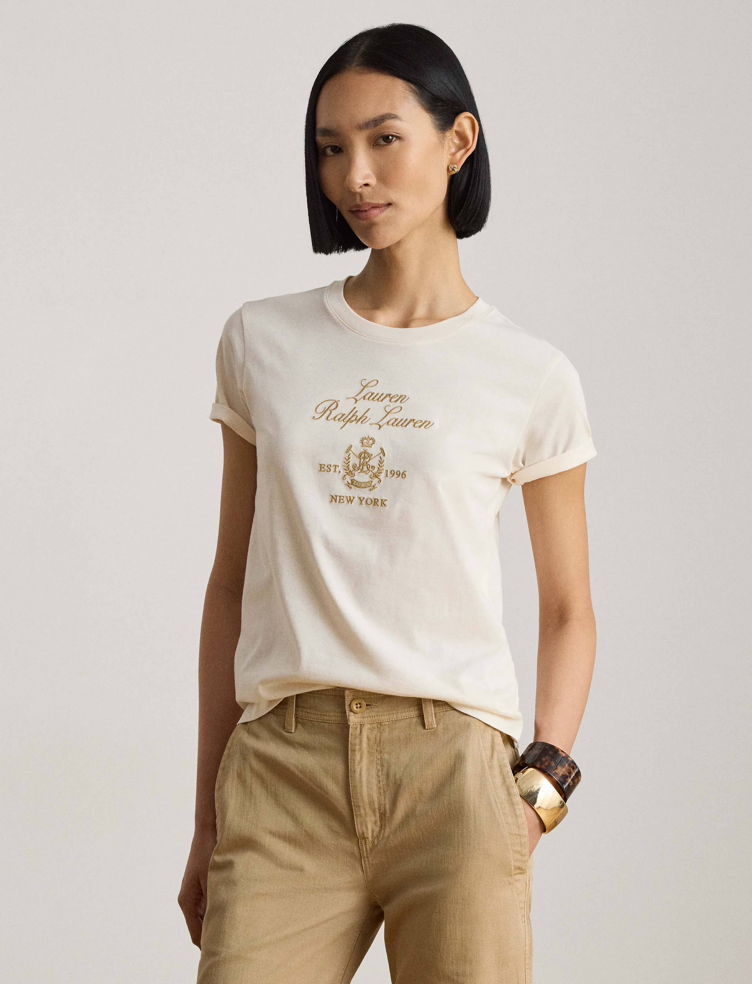 Lauren Ralph Lauren Embroidered-Crest Cotton Jersey Tee t-shirts dam – bild 8