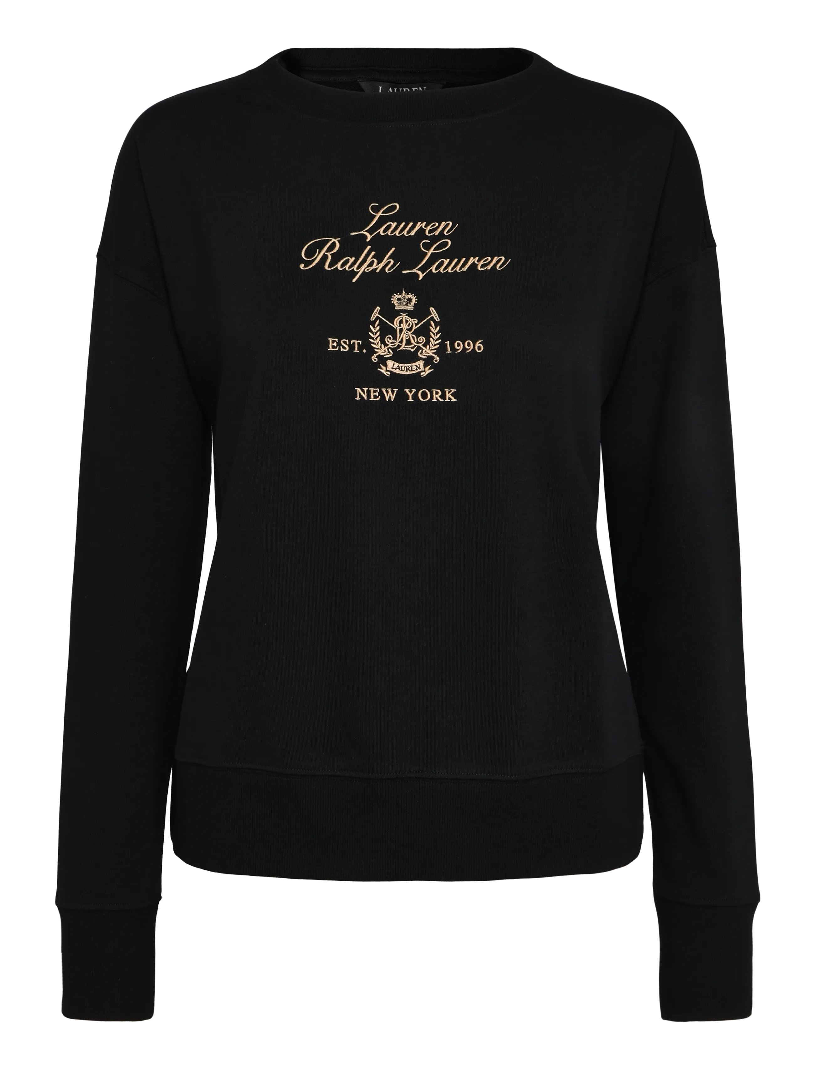 Lauren Ralph Lauren Embroidered-Crest French Terry Pullover - Sweatshirts - BLACK / black