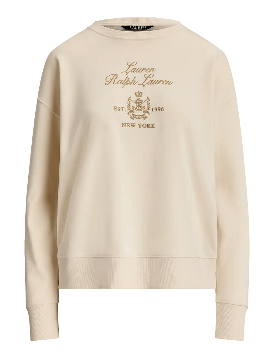 Lauren Ralph Lauren - Embroidered-Crest French Terry Pullover - mascarpone cream - 1