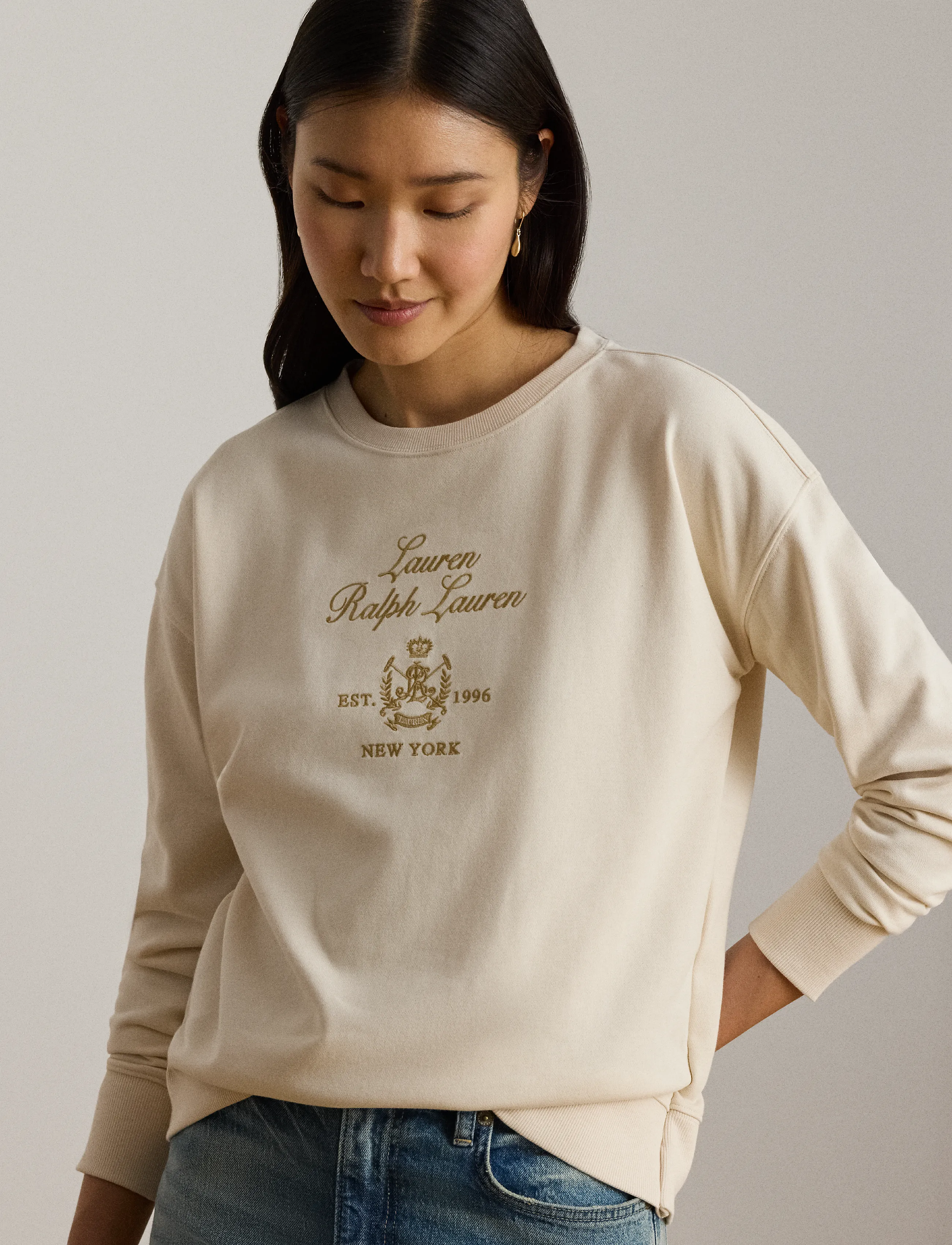 Embroidered-Crest French Terry Pullover 4