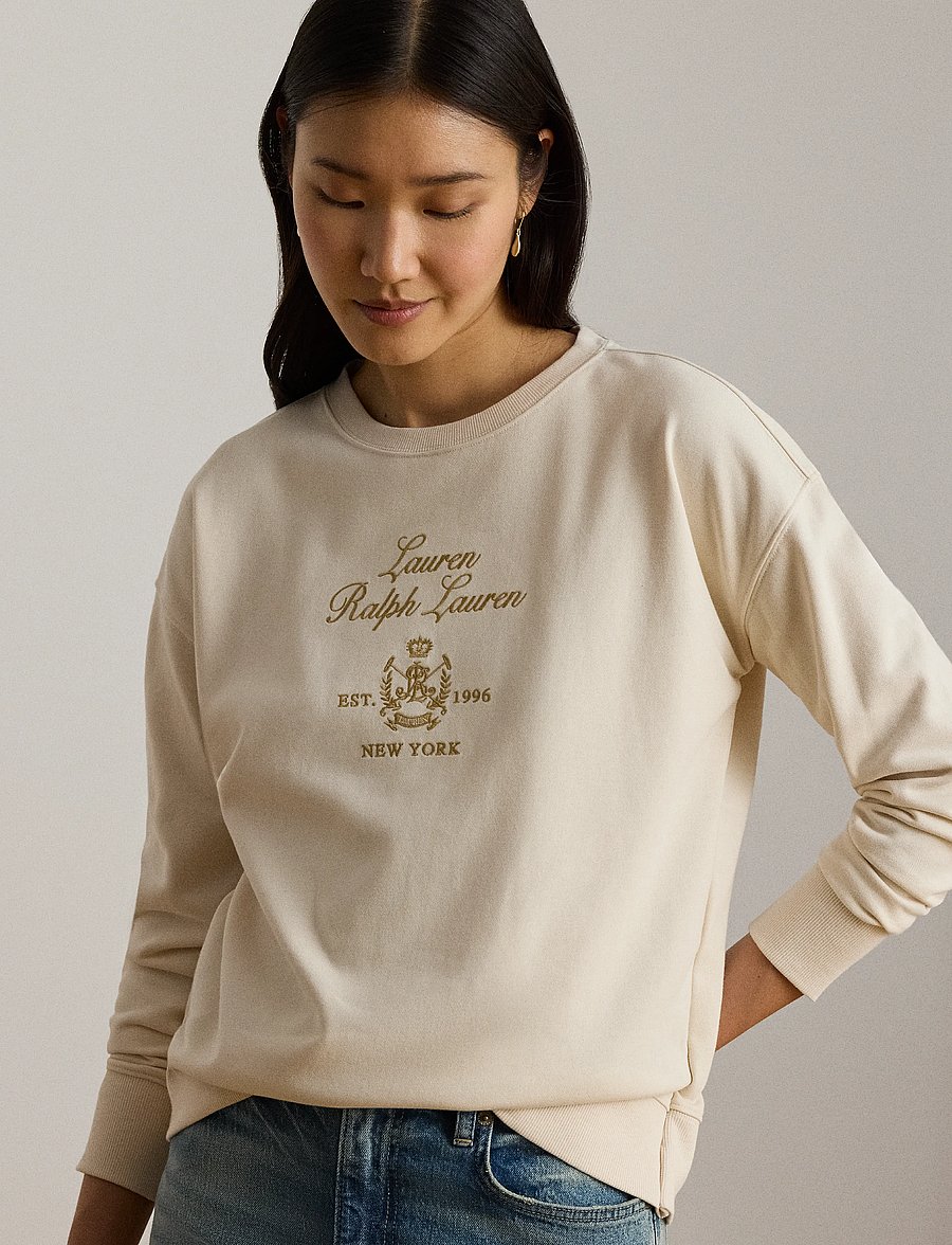 Lauren Ralph Lauren - Embroidered-Crest French Terry Pullover - mascarpone cream - 4