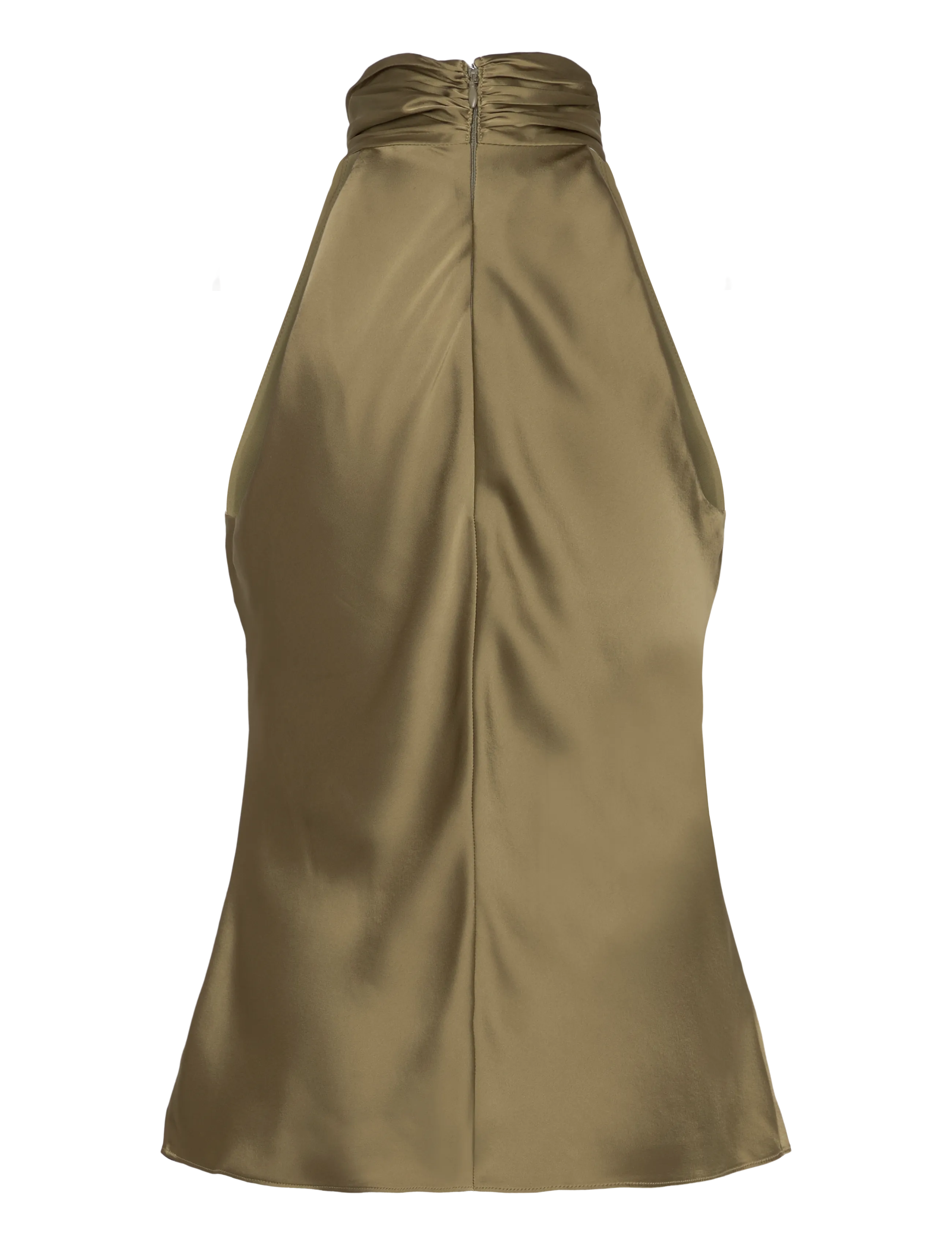 Lauren Ralph Lauren - Twist-Front Charmeuse Halter Blouse - blouses sans manches - light agave - 1