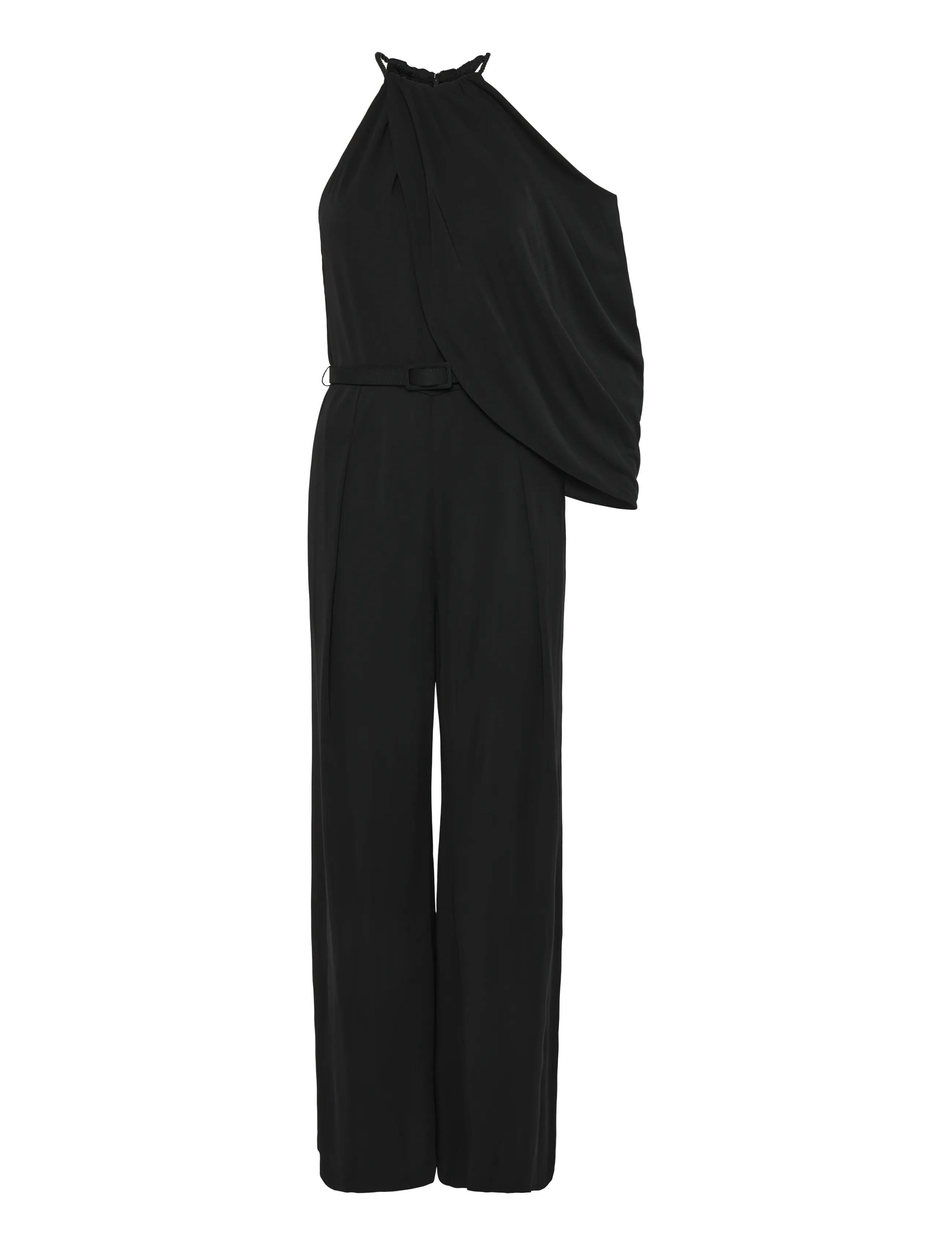 Lauren Ralph Lauren Belted Stretch Jersey Halter Jumpsuit - Jumpsuits - BLACK / black
