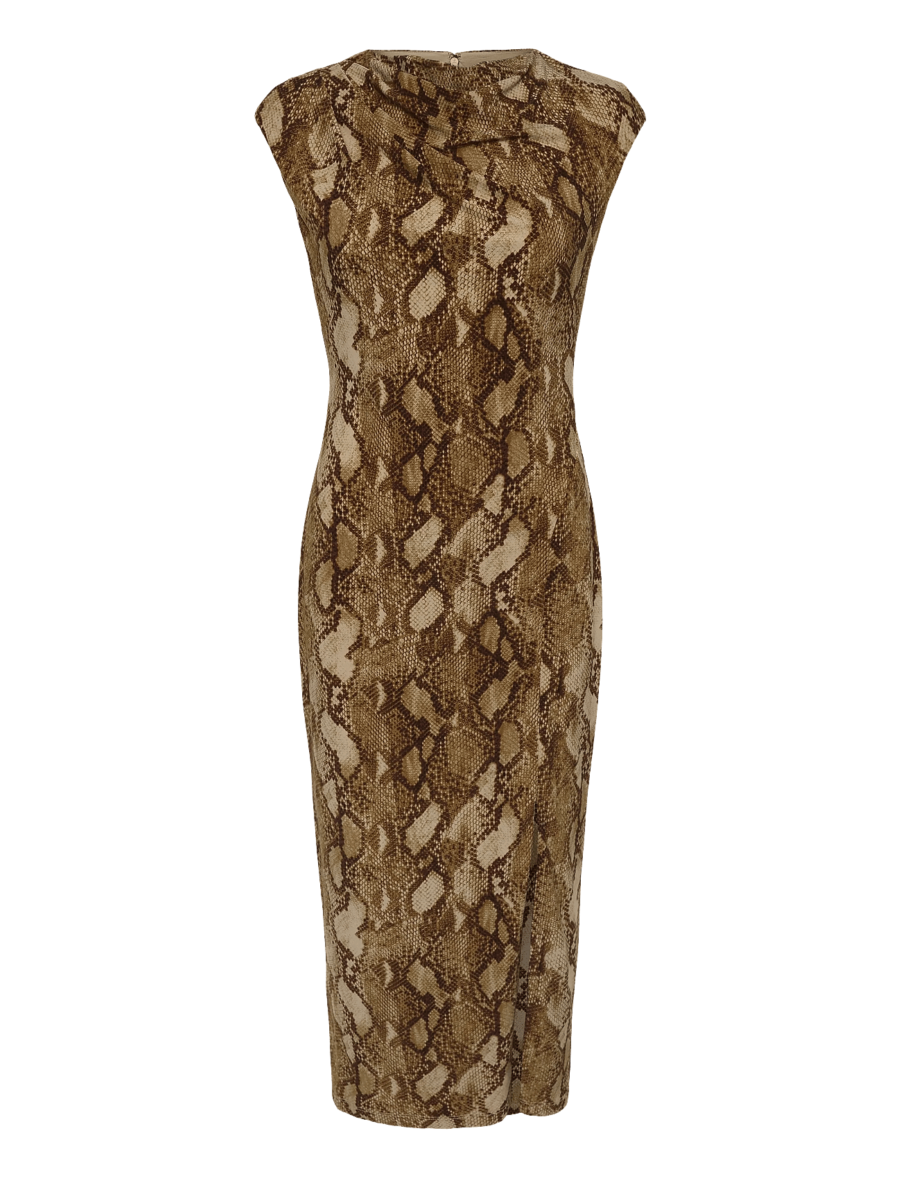 Lauren Ralph Lauren | Python-Print Jersey Cap-Sleeve Dress | 34