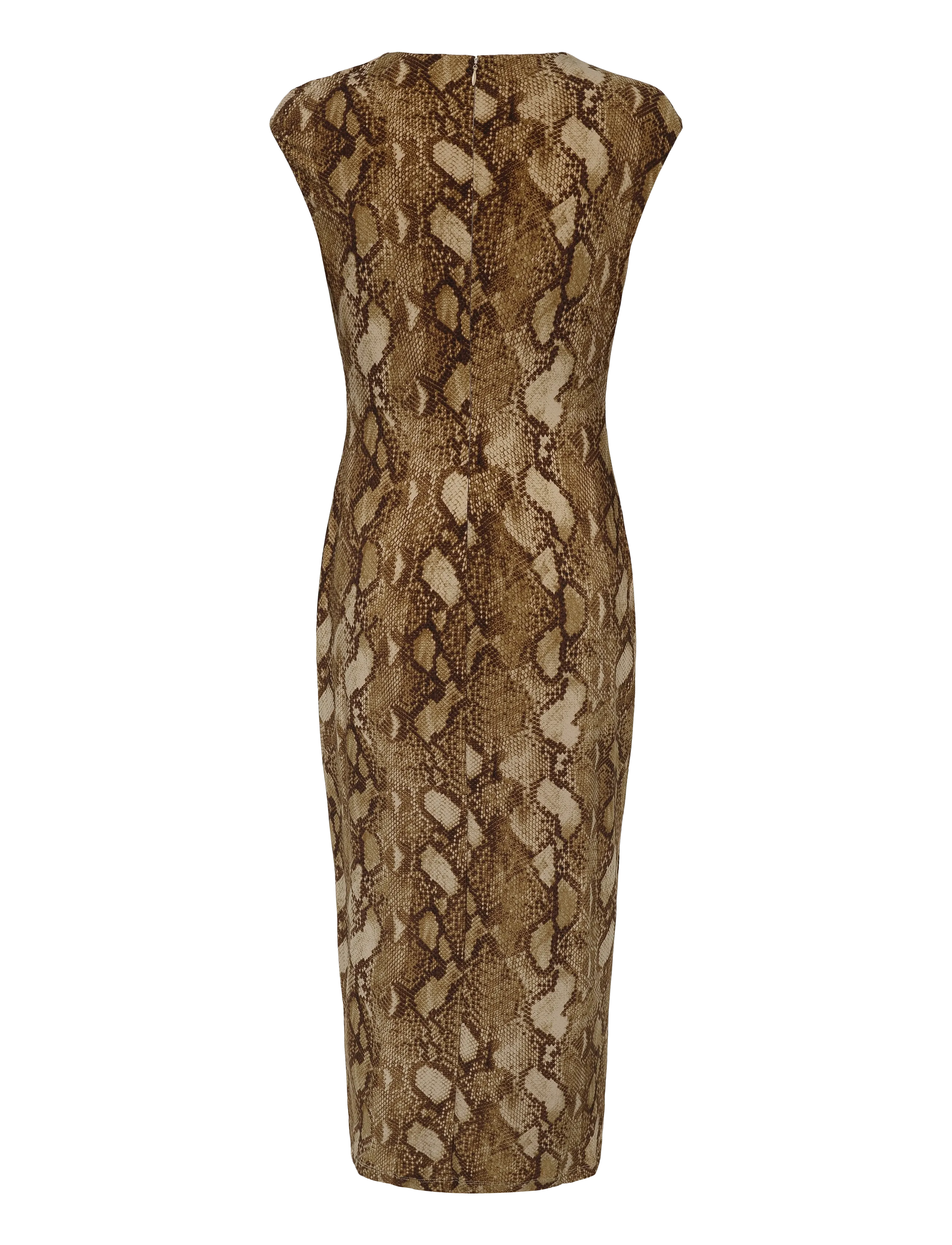 Lauren Ralph Lauren - Python-Print Jersey Cap-Sleeve Dress - stramme kjoler - tan multi - 2
