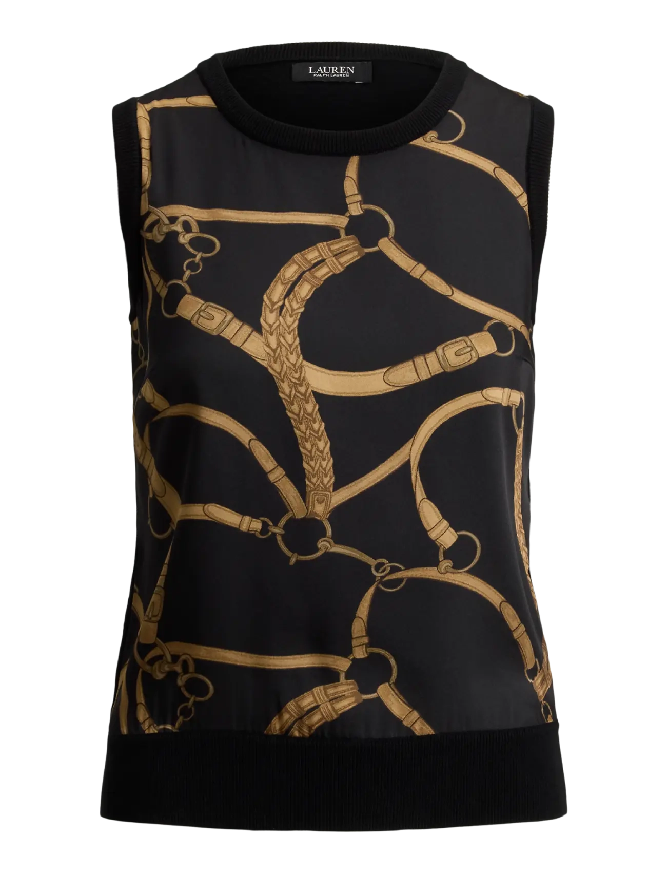 Lauren Ralph Lauren Belting-Print Sleeveless Sweater - Suveaeg linnas - BLACK MULTI / black