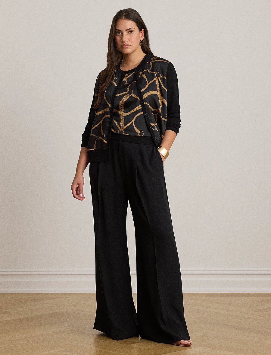 Lauren Ralph Lauren - Belting-Print Cotton-Blend Cardigan - strickjacken - black multi - 3