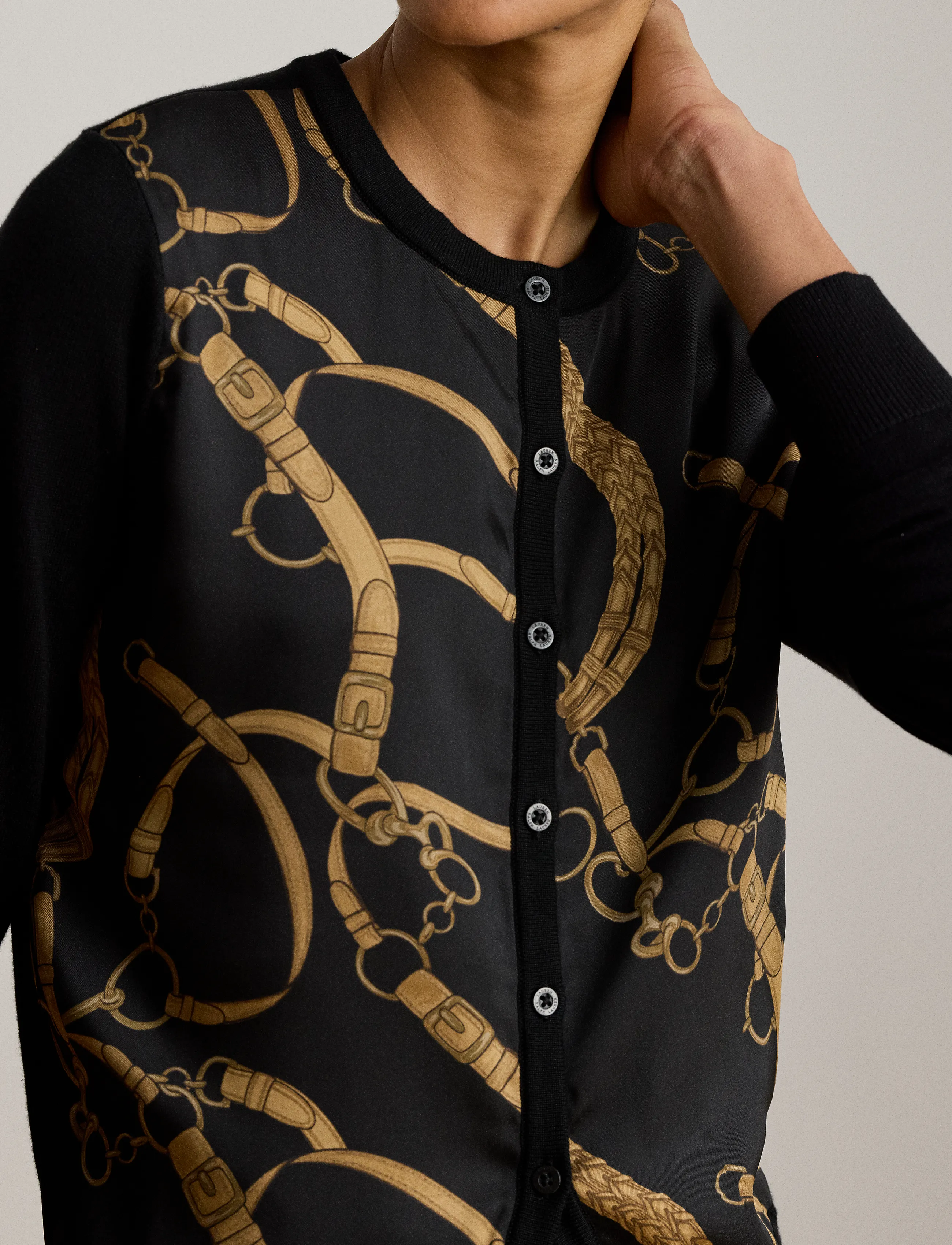 Belting-Print Cotton-Blend Cardigan 6