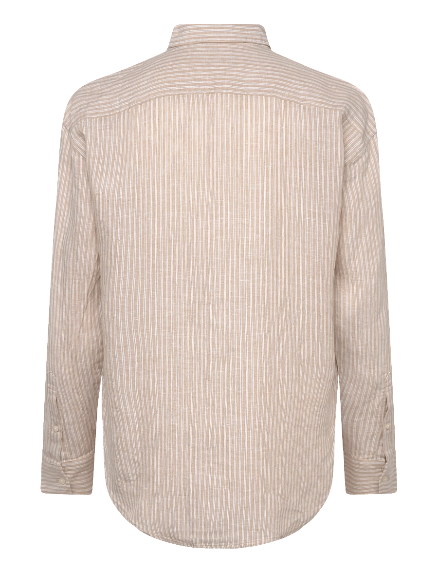 Lauren Ralph Lauren - Y/D TISSUE LINEN-WVN-SHIRT - chemises de lin - tan/white - 2