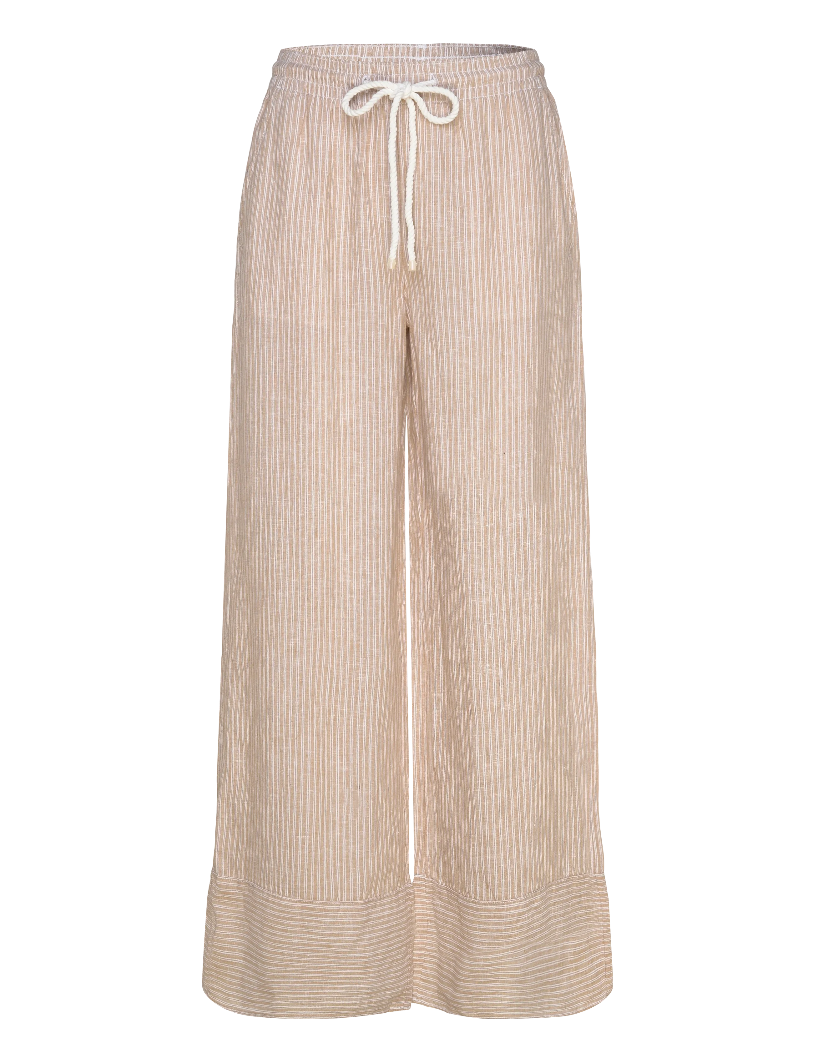 Lauren Ralph Lauren Y/D TISSUE LINEN-WVN-PANTS - Vêtements - TAN/WHITE / beige