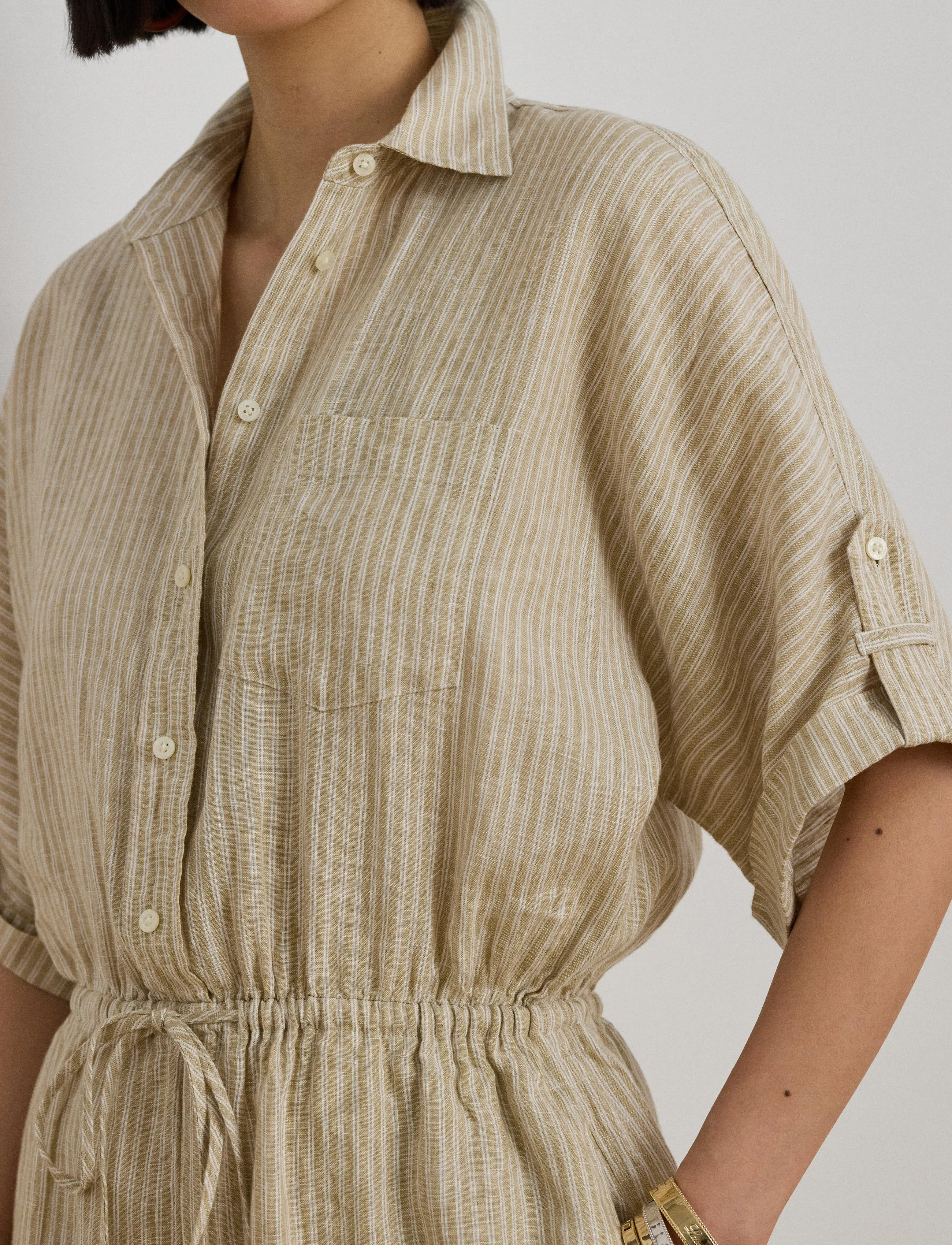 Lauren Ralph Lauren - Y/D TISSUE LINEN-WVN-JUMPSUIT - buksedragter - tan/white - 3