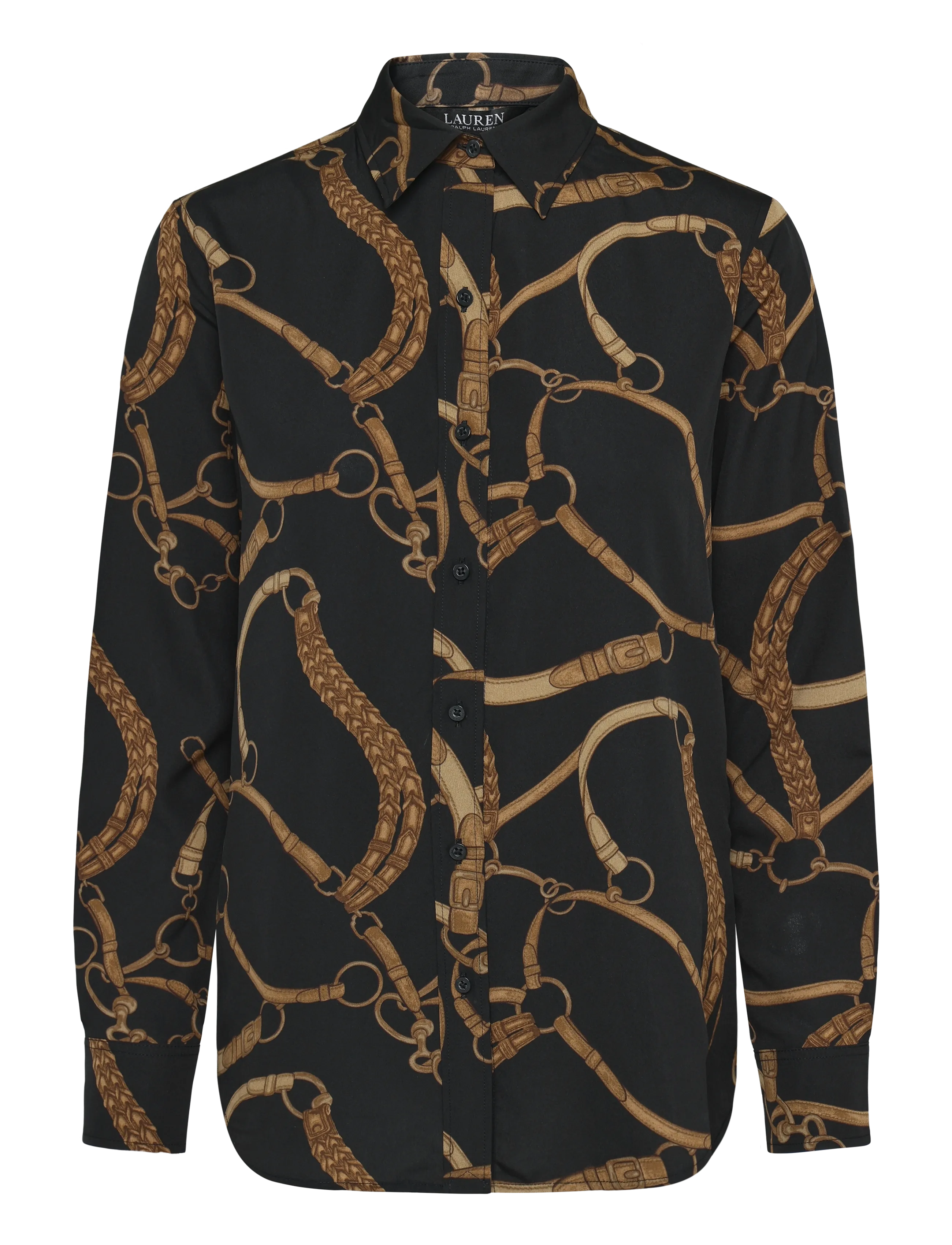 Lauren Ralph Lauren Classic Fit Belting-Print Crepe Shirt - Tänapäevane naiselikkus - BLACK/TAN / black
