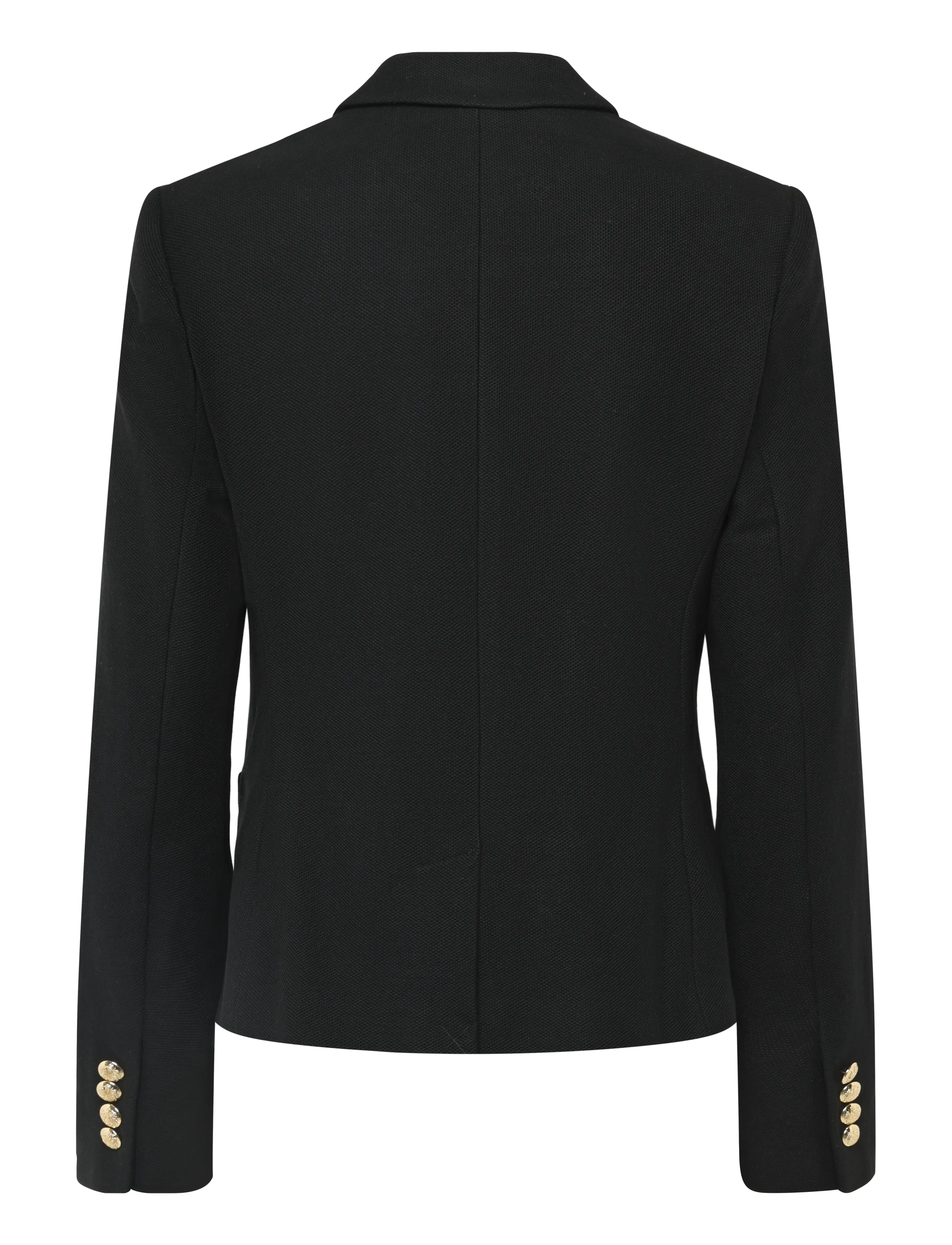 Lauren Ralph Lauren - Double-Breasted Stretch Piqué Blazer - dobbeltradede blazere - black - 2