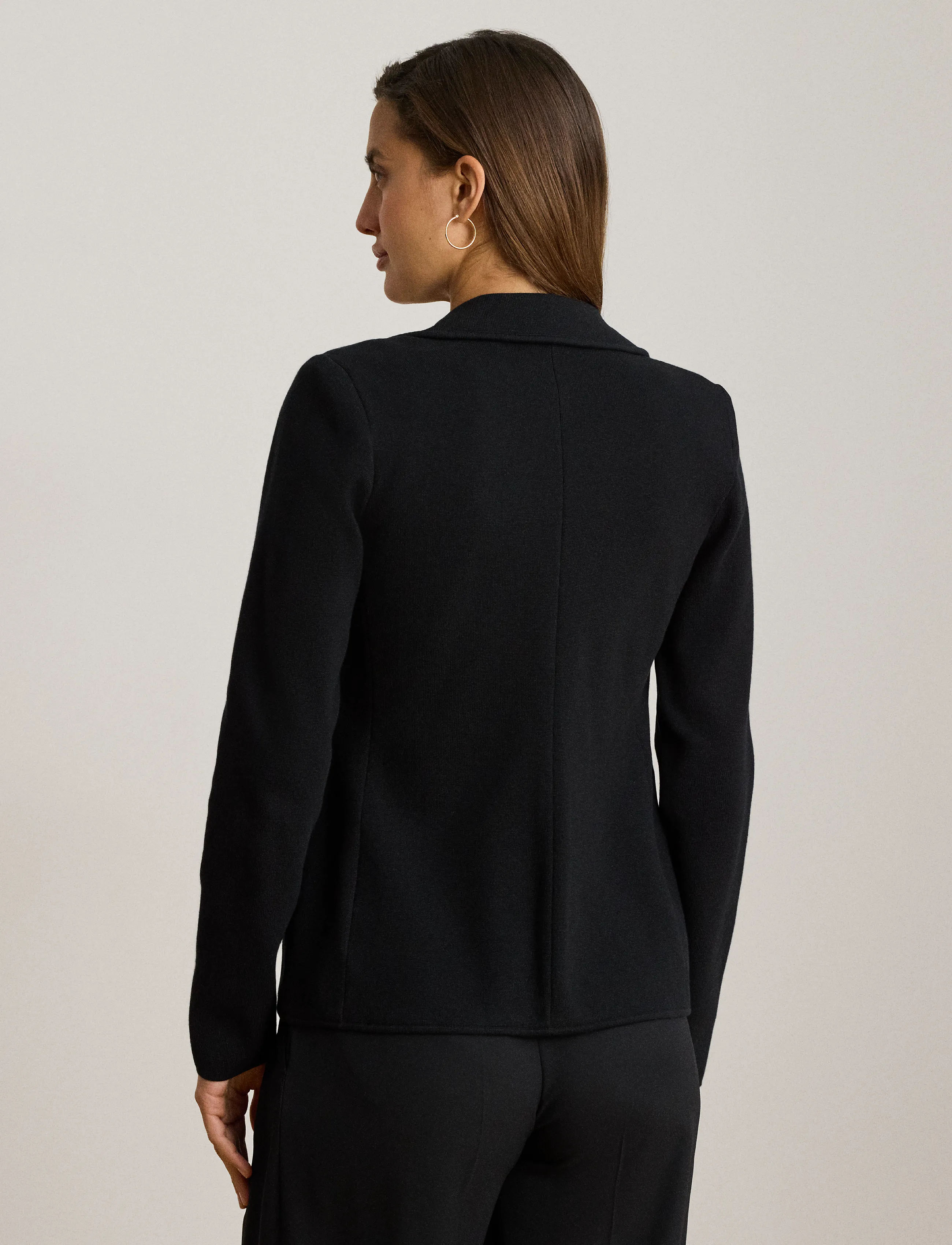 Lauren Ralph Lauren - Double-Breasted Stretch Piqué Blazer - dobbeltradede blazere - black - 3