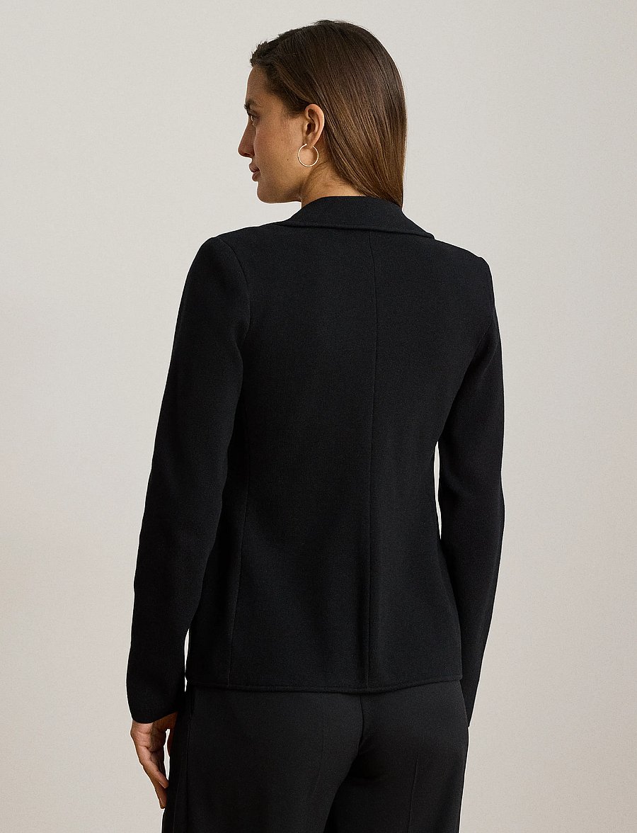 Lauren Ralph Lauren - Double-Breasted Stretch Piqué Blazer - dobbeltradede blazere - black - 3