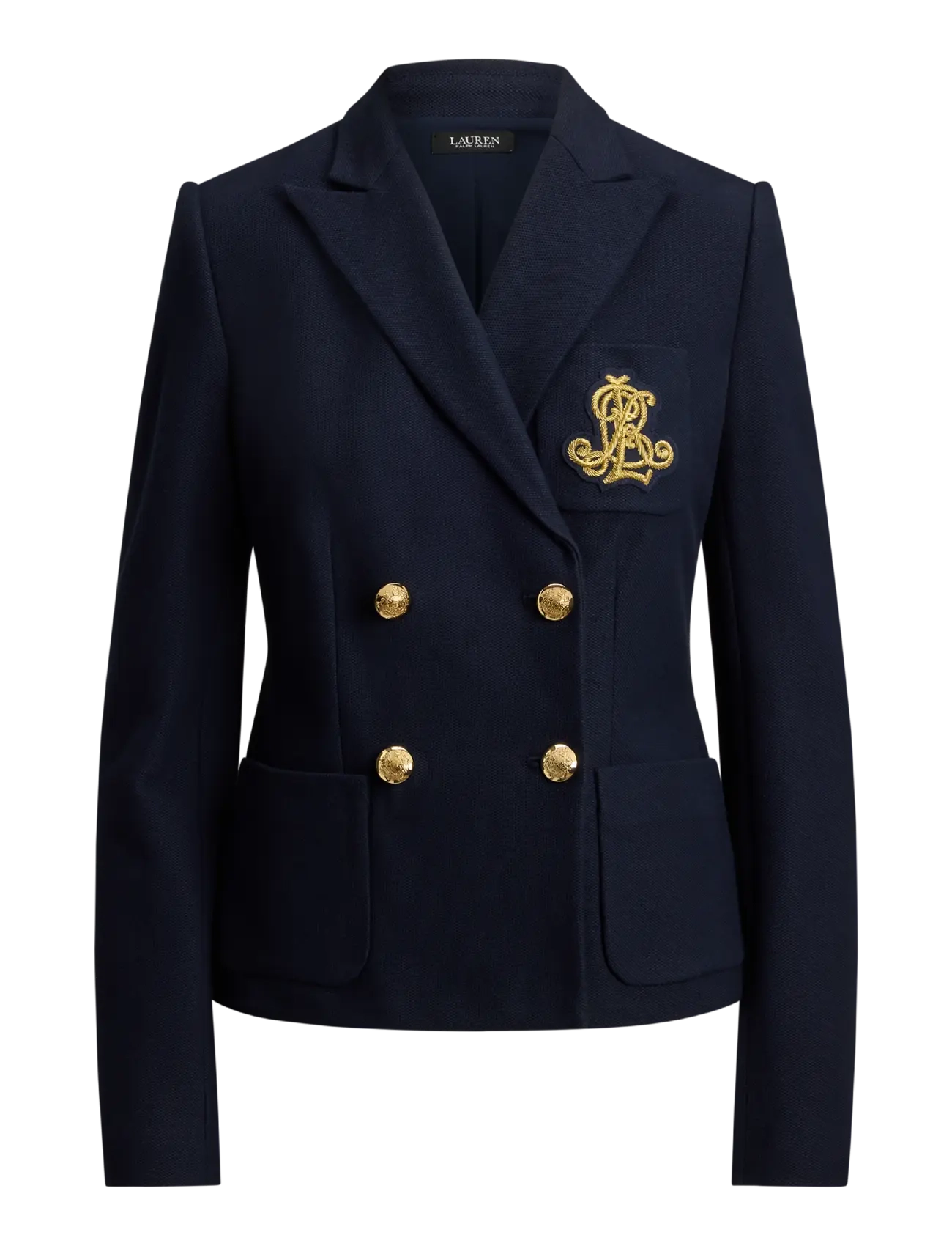 Lauren Ralph Lauren Double-Breasted Stretch Piqué Blazer - Blazer - LAUREN NAVY / navy