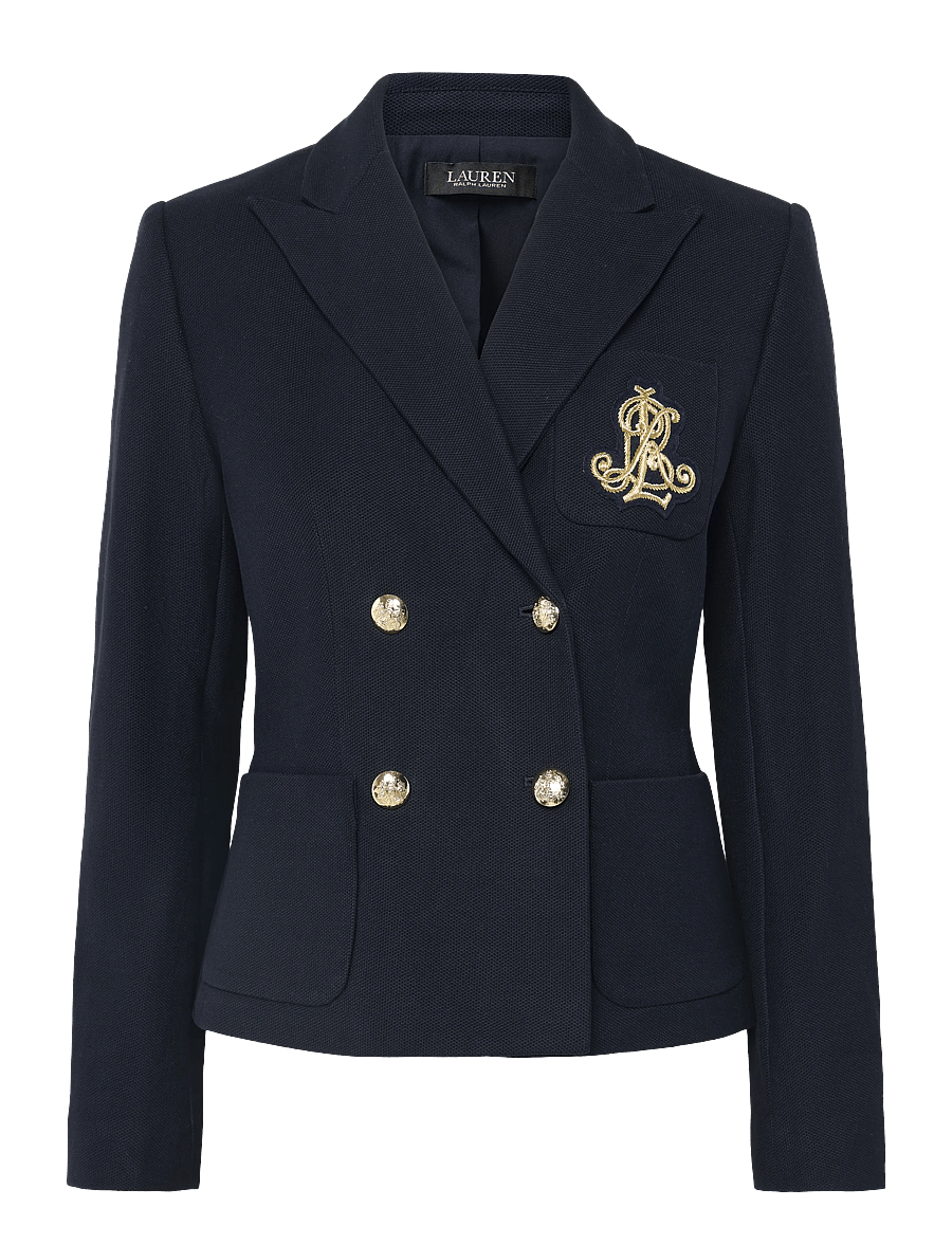 Lauren Ralph Lauren - Double-Breasted Stretch Piqué Blazer - dobbeltradede blazere - lauren navy - 1