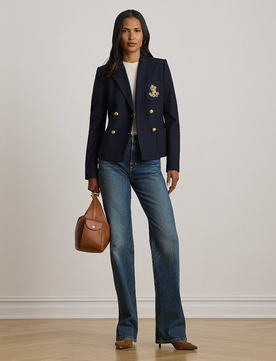 Lauren Ralph Lauren - Double-Breasted Stretch Piqué Blazer - dobbeltradede blazere - lauren navy - 4