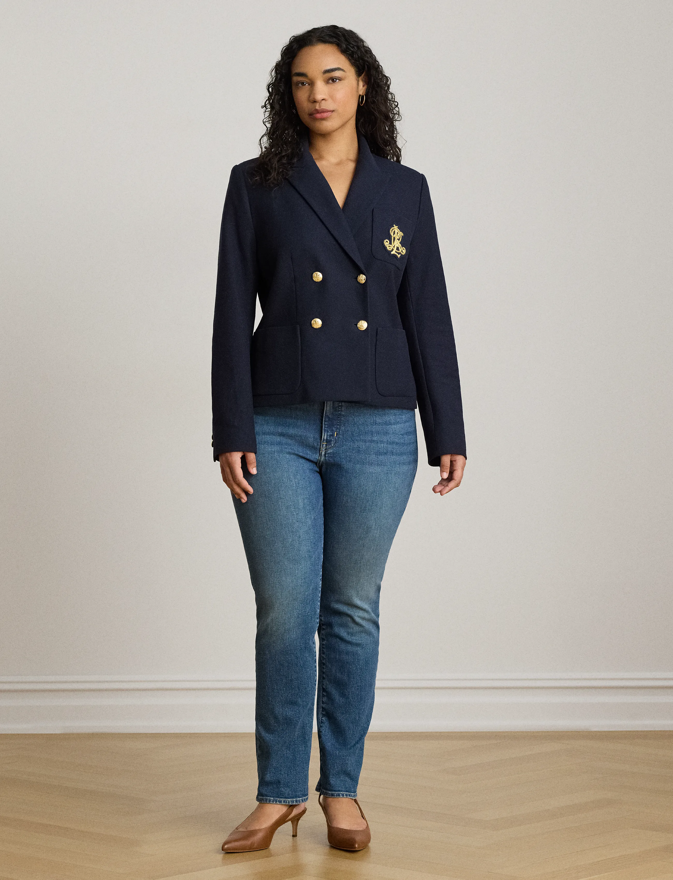 Lauren Ralph Lauren - Double-Breasted Stretch Piqué Blazer - dobbeltradede blazere - lauren navy - 5