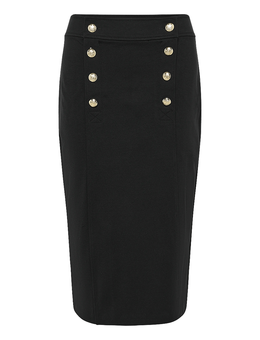 Lauren Ralph Lauren - Stretch Ponte Sailor Pencil Skirt - bleistiftröcke - black - 1