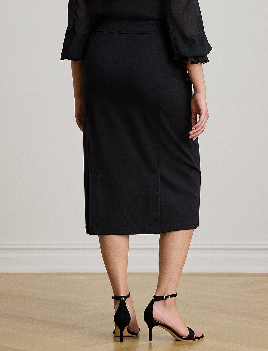 Lauren Ralph Lauren - Stretch Ponte Sailor Pencil Skirt - bleistiftröcke - black - 3