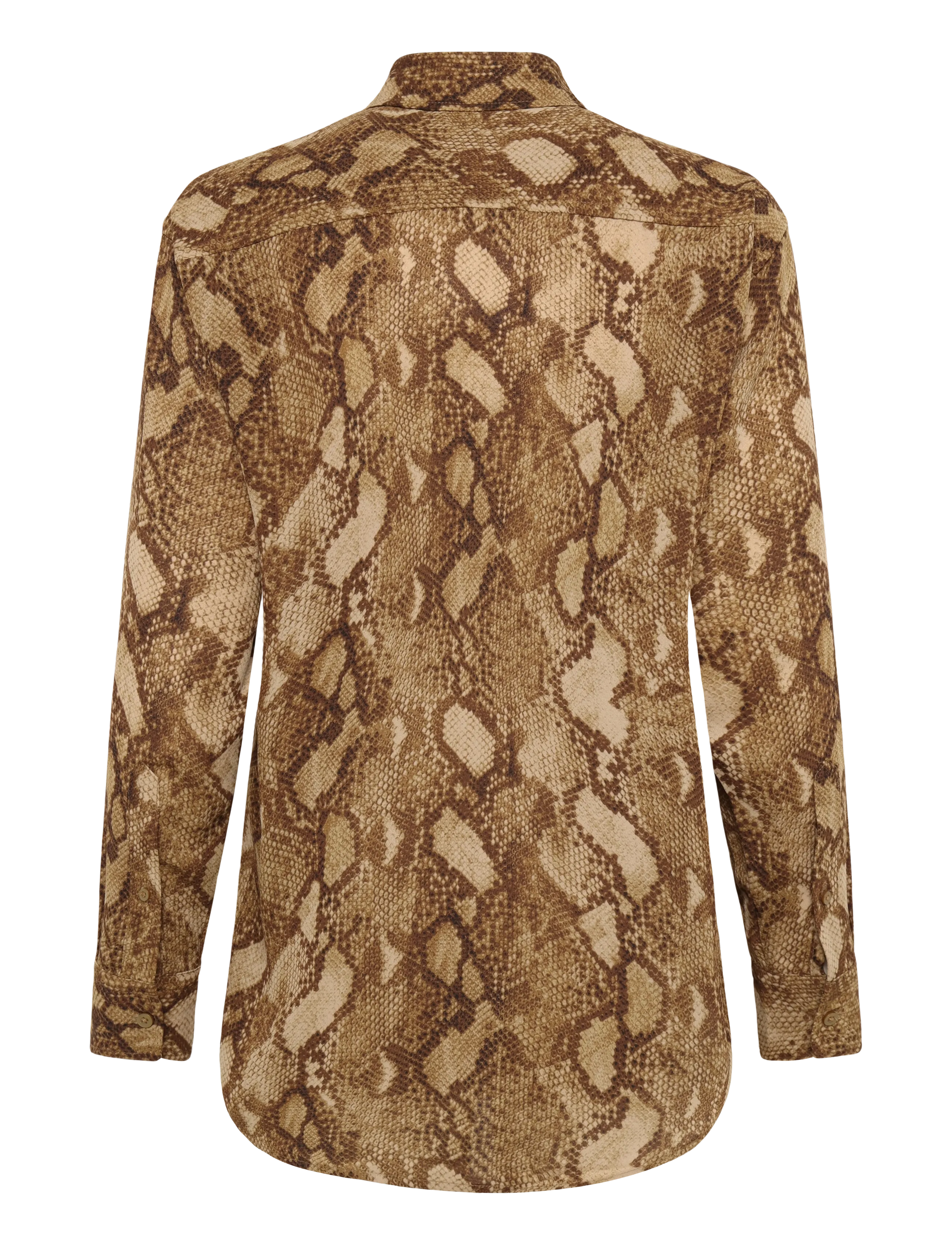 Lauren Ralph Lauren - Relaxed Fit Python-Print Georgette Shirt - langerma skyrtur - tan multi - 2