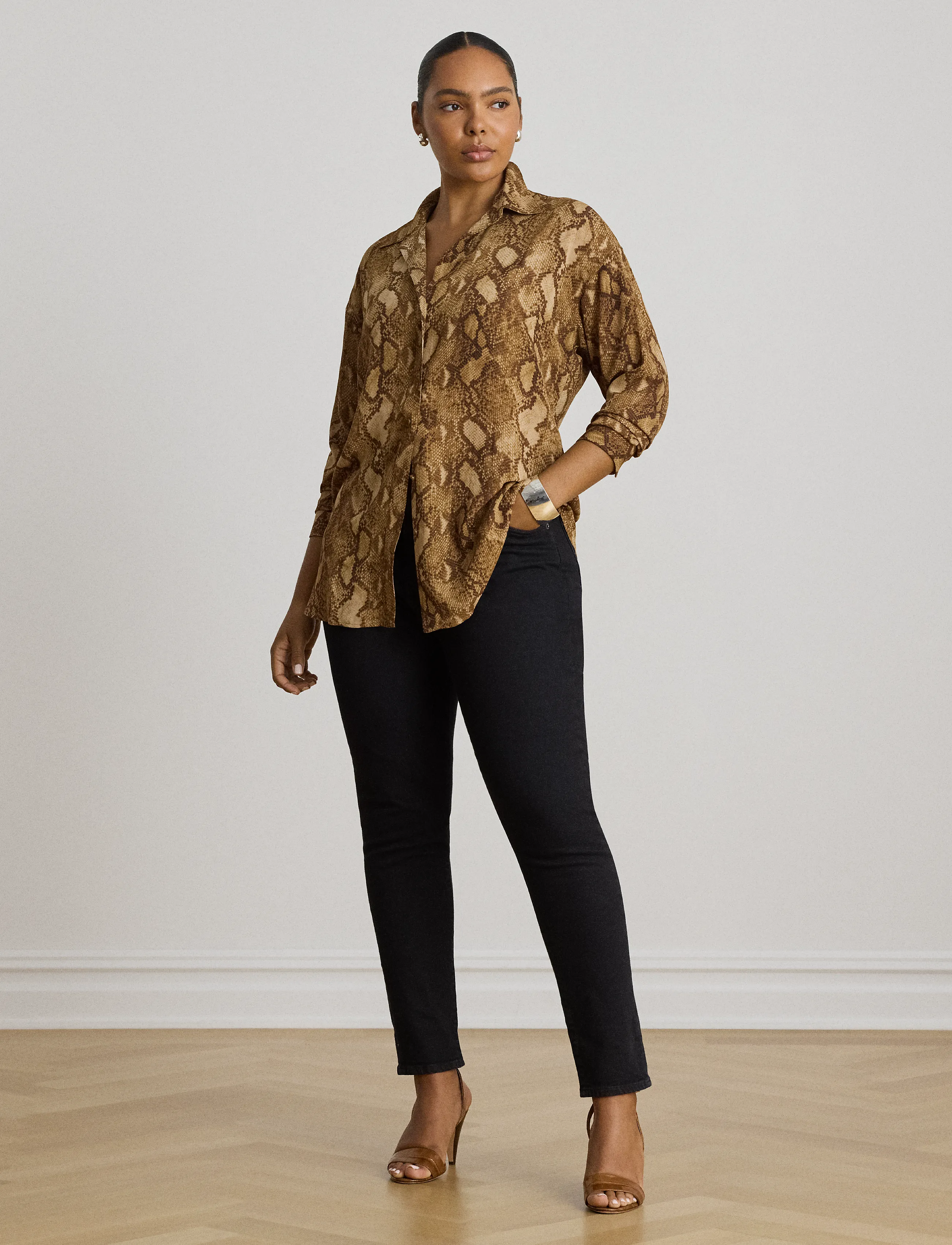 Lauren Ralph Lauren Relaxed Fit Python-Print Georgette Shirt skjortor & blusar dam – bild 7