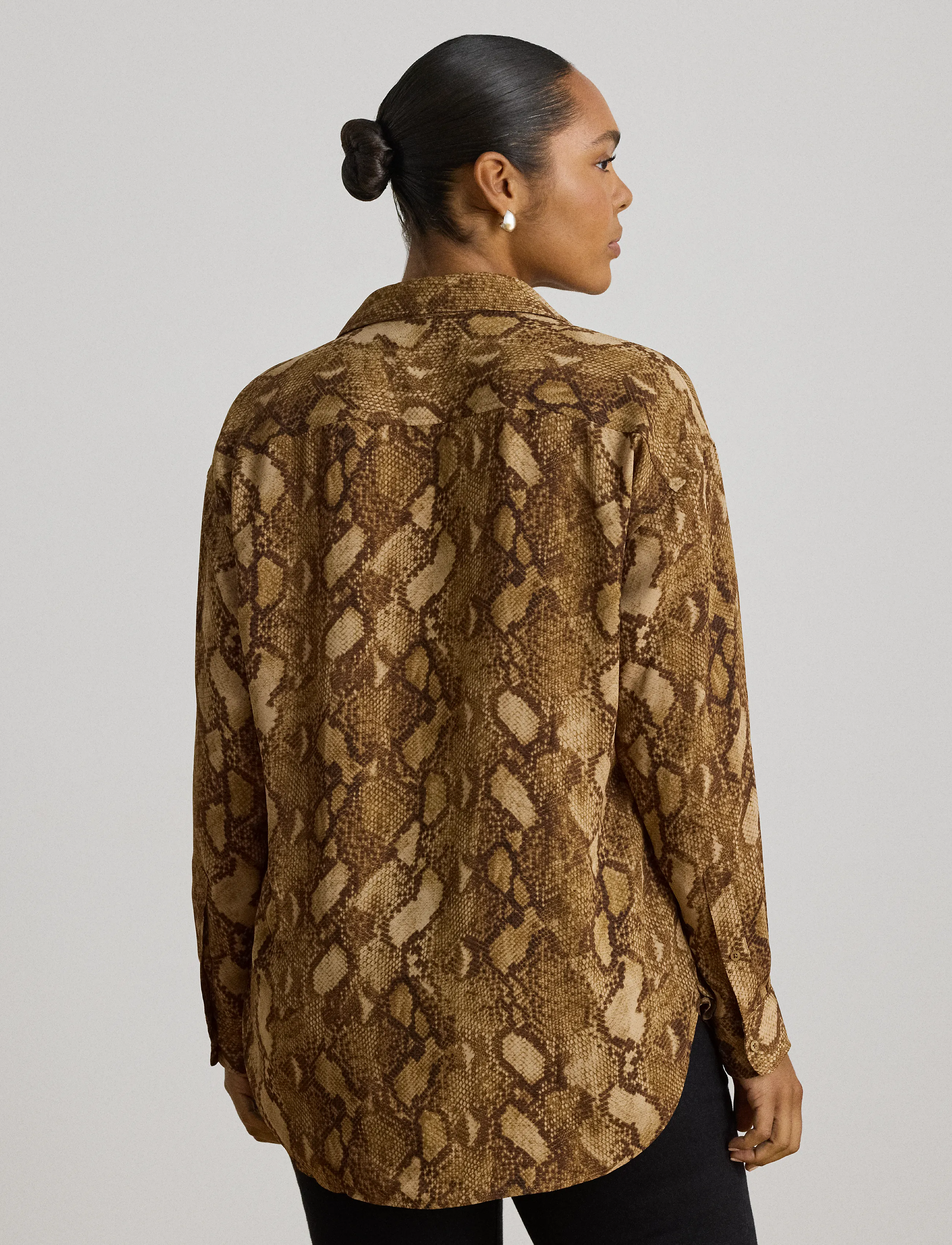 Lauren Ralph Lauren Relaxed Fit Python-Print Georgette Shirt skjortor & blusar dam – bild 8