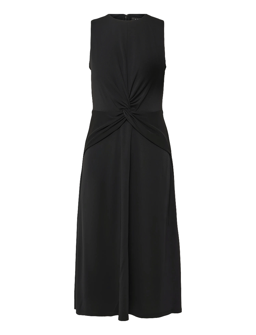 Lauren Ralph Lauren - Twist-Front Jersey Sleeveless Dress - midi kjoler - black - 1