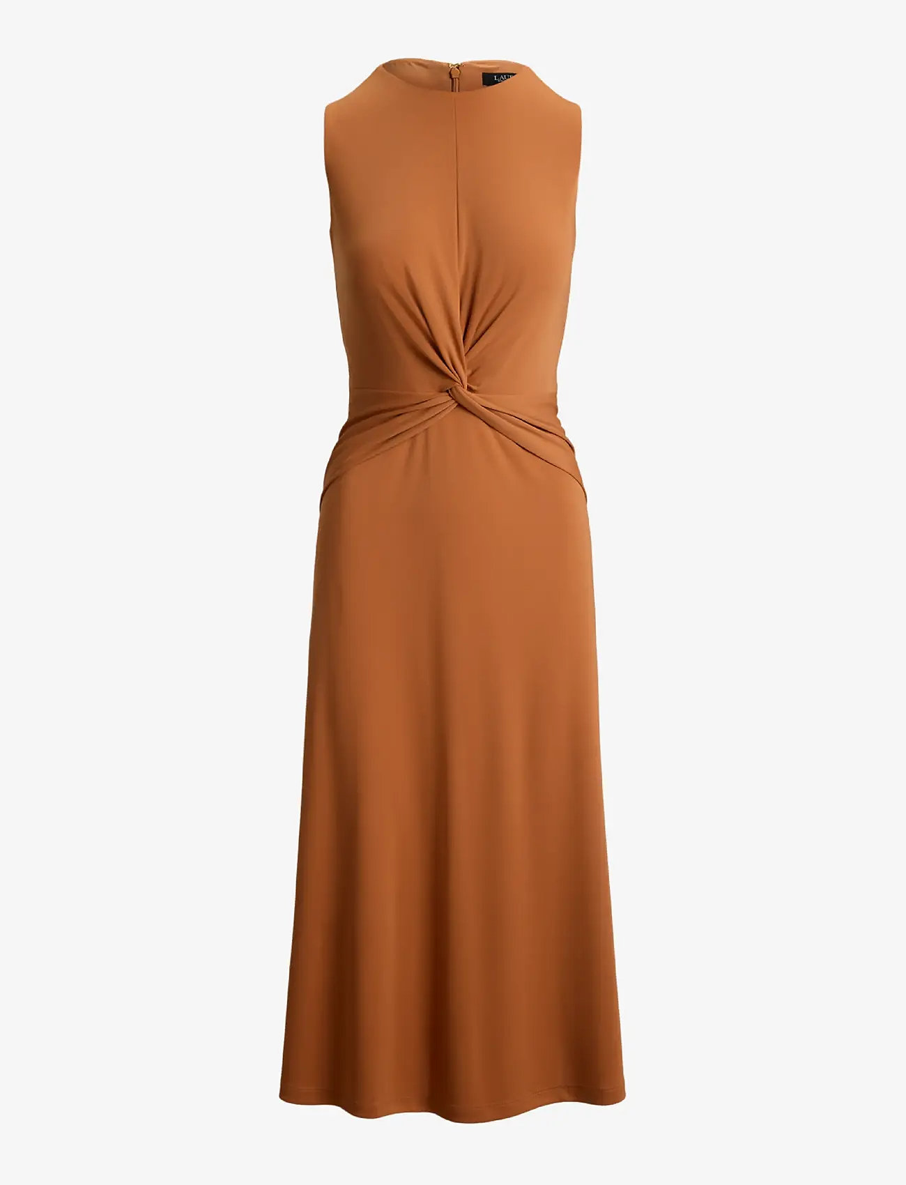Lauren Ralph Lauren - Twist-Front Jersey Sleeveless Dress - midikleider - red terracotta - 1