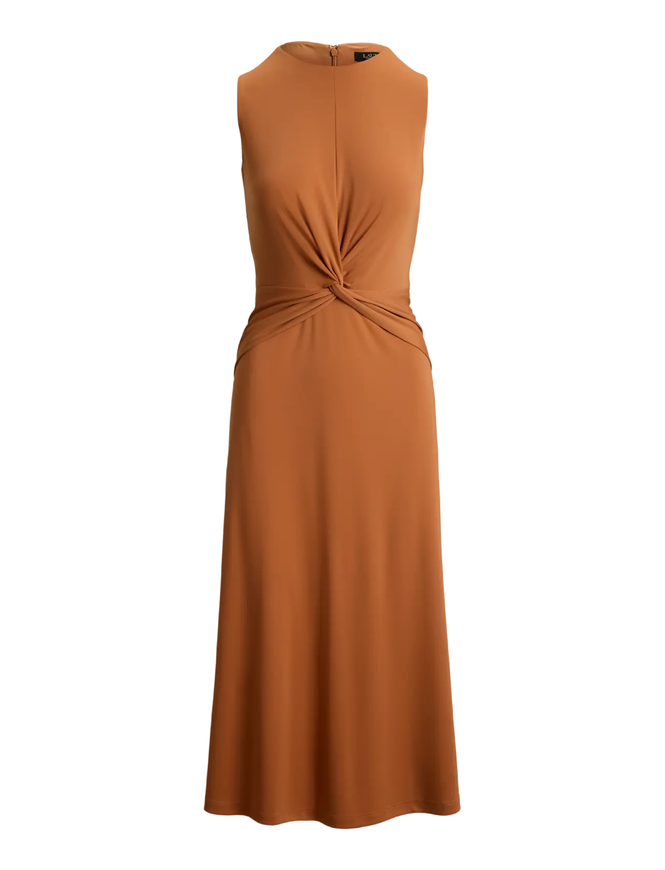 Lauren Ralph Lauren - Twist-Front Jersey Sleeveless Dress - midikleidid - red terracotta - 1