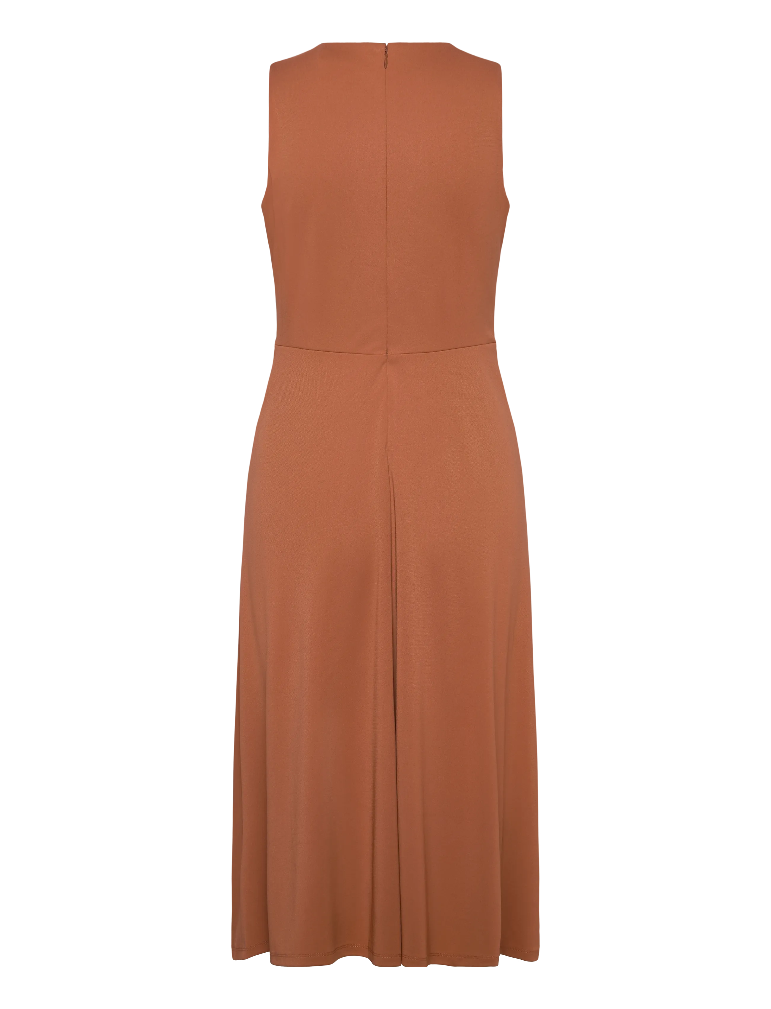 Lauren Ralph Lauren - Twist-Front Jersey Sleeveless Dress - midi kjoler - red terracotta - 2