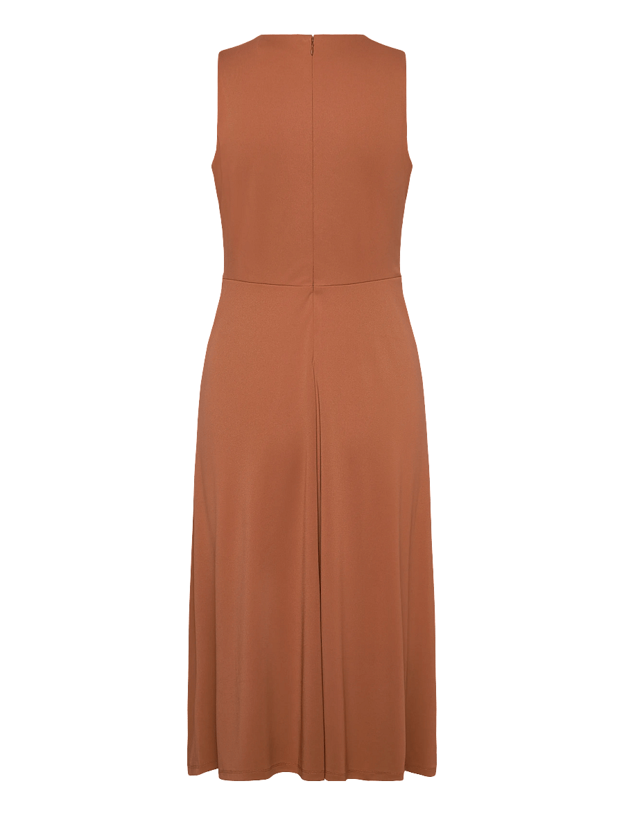 Lauren Ralph Lauren - Twist-Front Jersey Sleeveless Dress - midi kjoler - red terracotta - 2