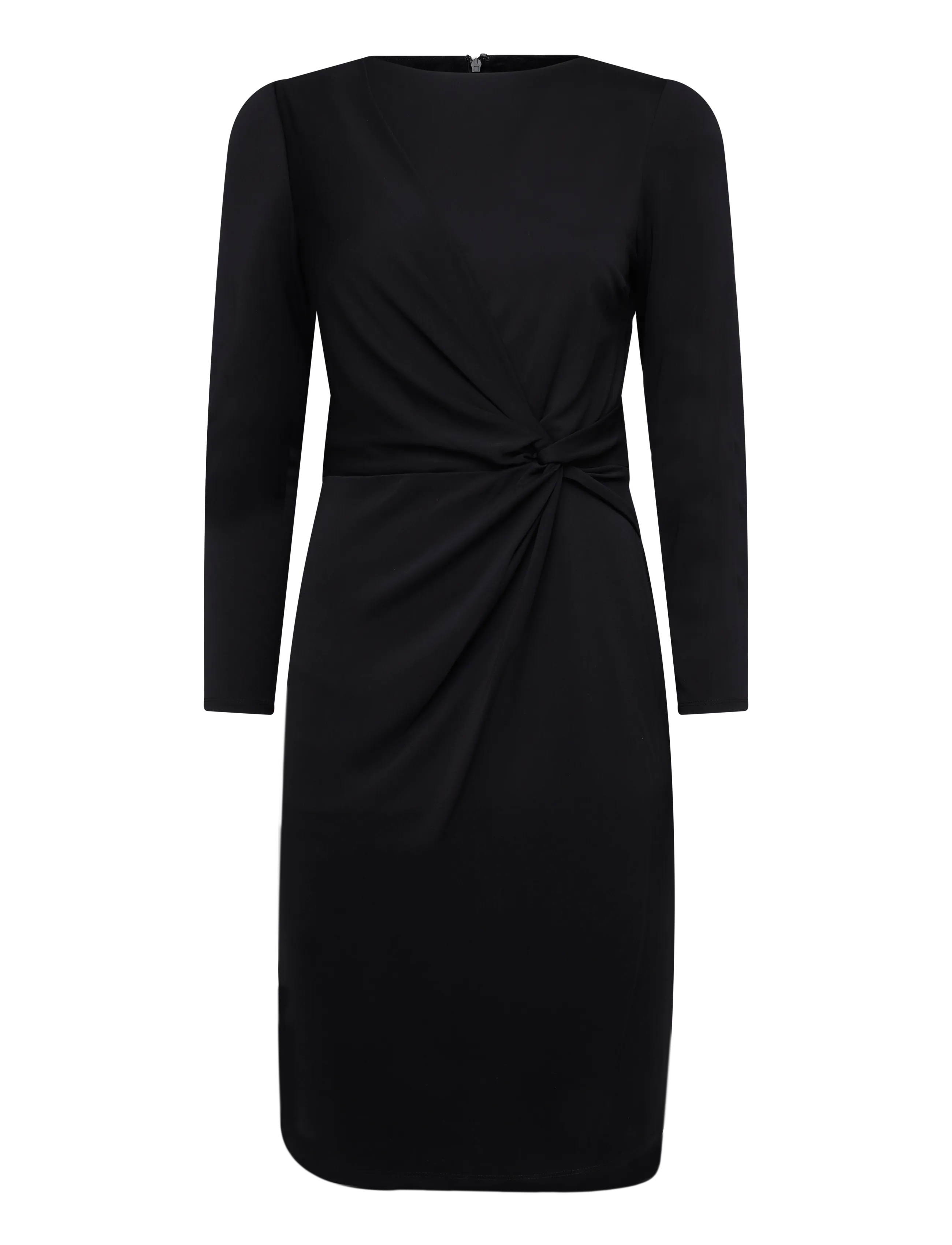 Lauren Ralph Lauren - Twist-Front Jersey Boatneck Dress - stickade klänningar - black - 1