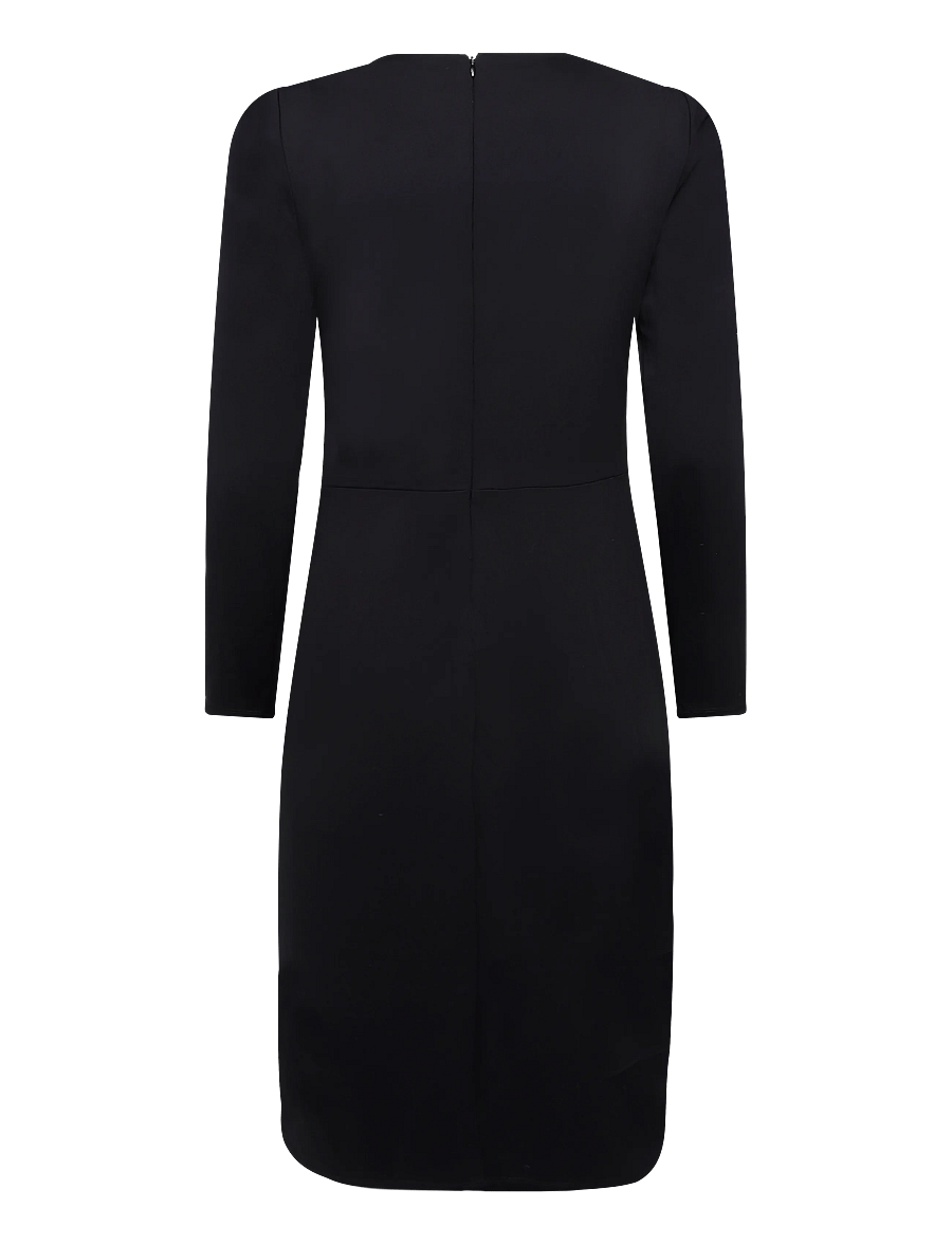 Lauren Ralph Lauren - Twist-Front Jersey Boatneck Dress - stickade klänningar - black - 2