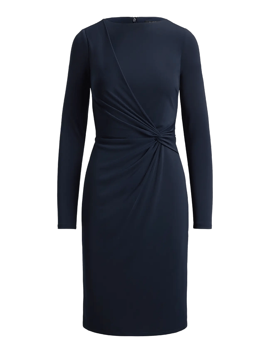 Lauren Ralph Lauren - STR MATTE JERSEY-R-KNT-DRESSES - strickkleider - lauren navy - 1