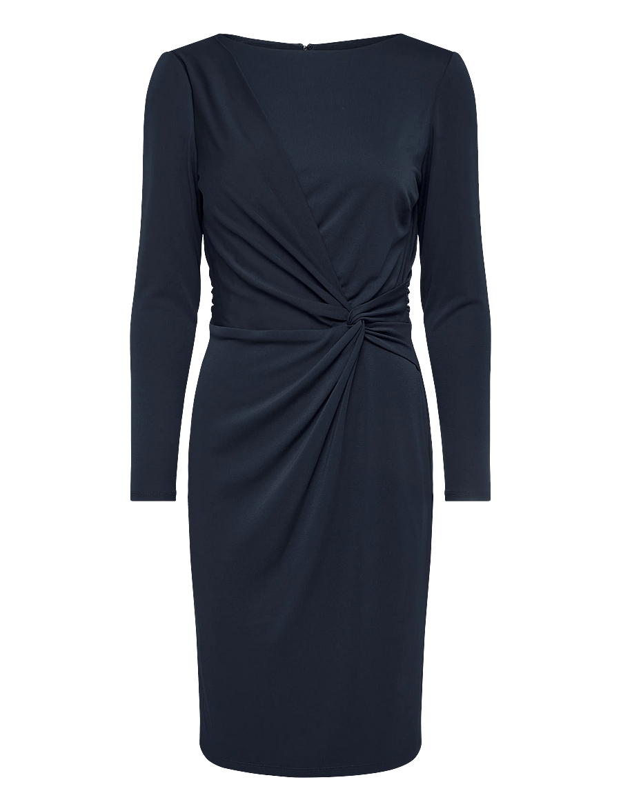 Lauren Ralph Lauren - STR MATTE JERSEY-R-KNT-DRESSES - strickkleider - lauren navy - 1