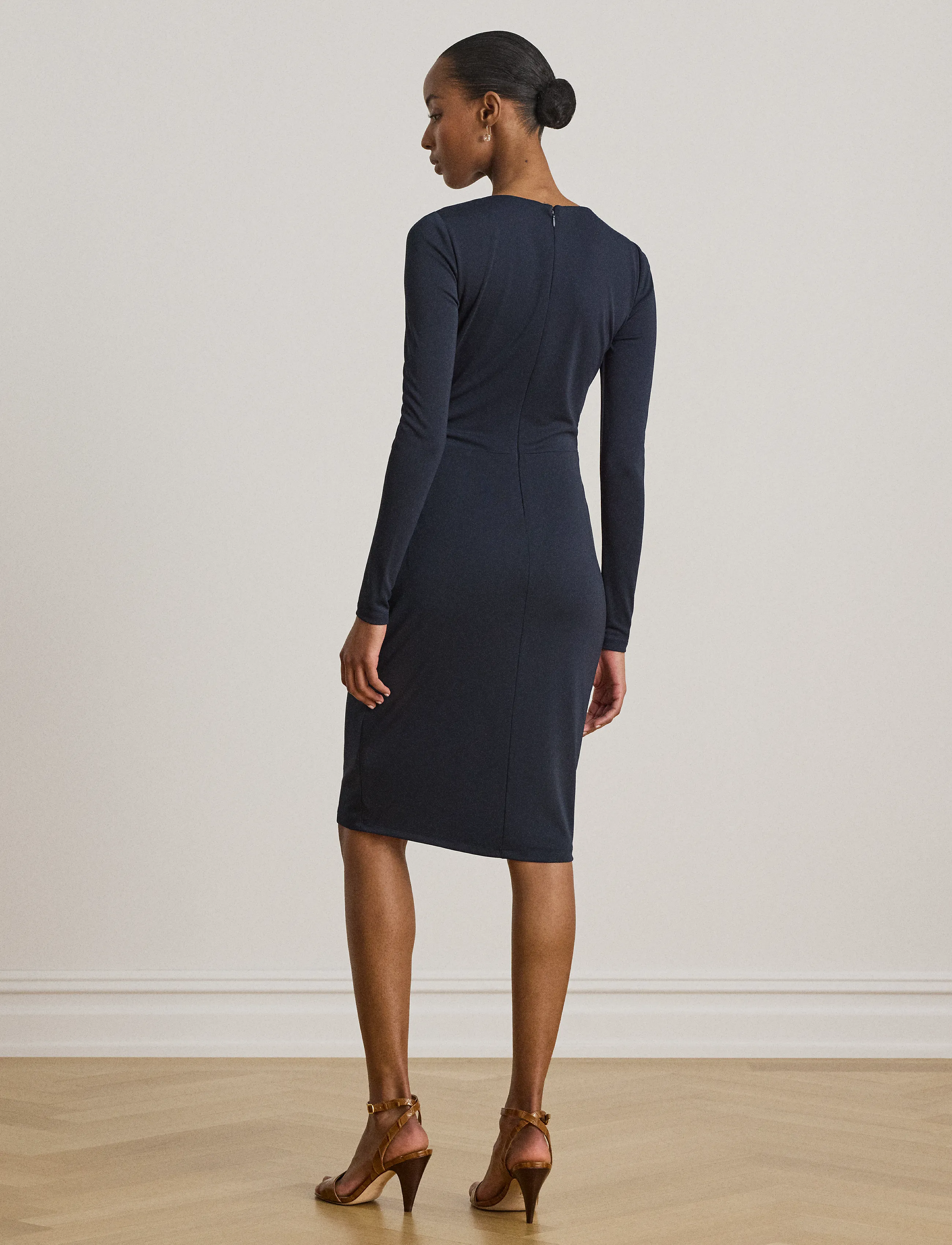 Lauren Ralph Lauren - STR MATTE JERSEY-R-KNT-DRESSES - knitted dresses - lauren navy - 2