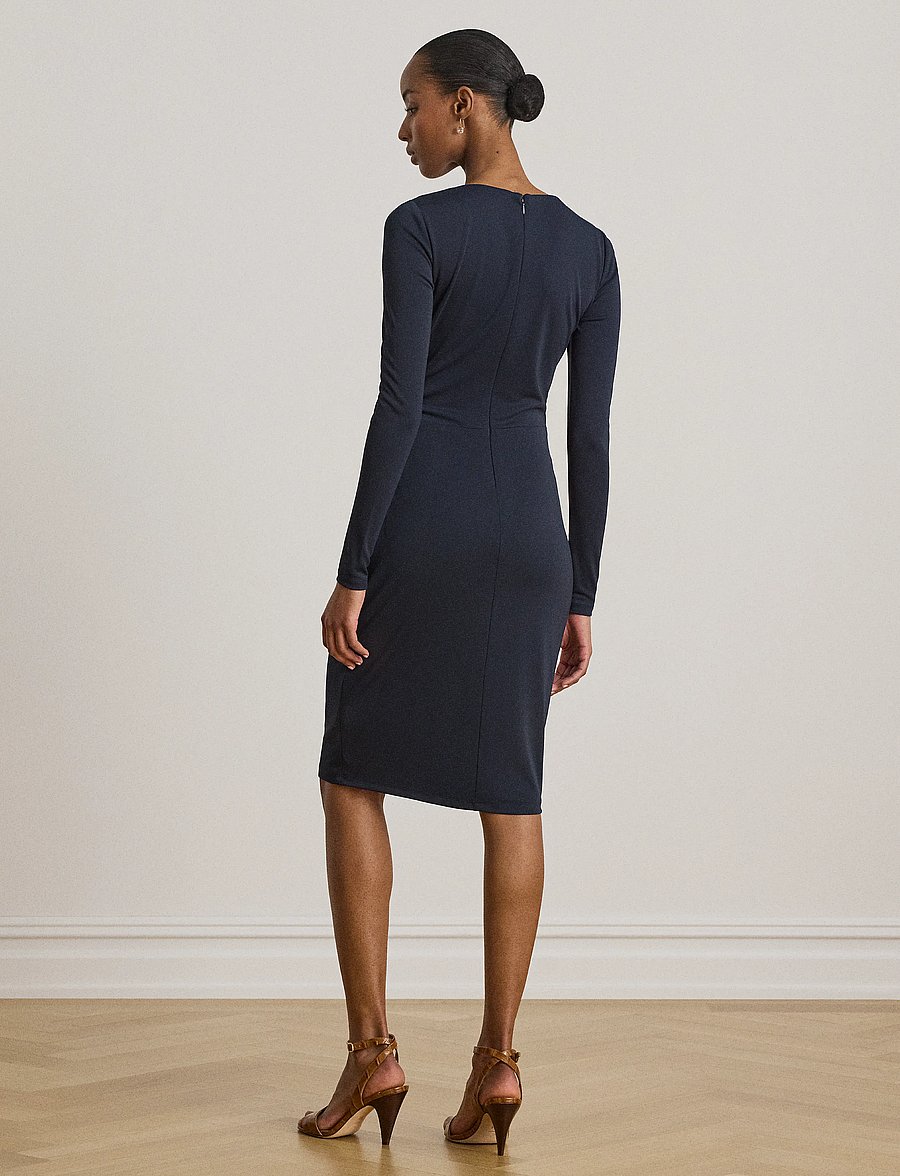 Lauren Ralph Lauren - STR MATTE JERSEY-R-KNT-DRESSES - strickkleider - lauren navy - 2